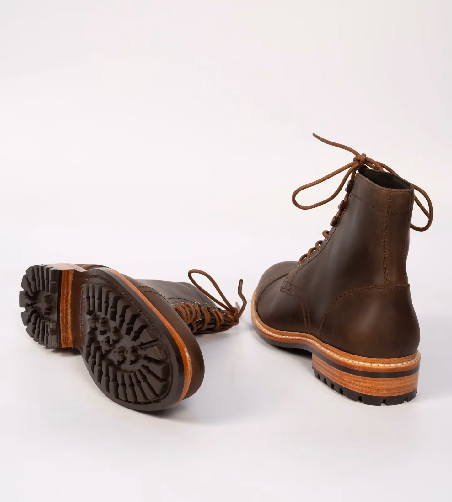 Hand Welted Brown Oiled Leather Captoe Boot image 5