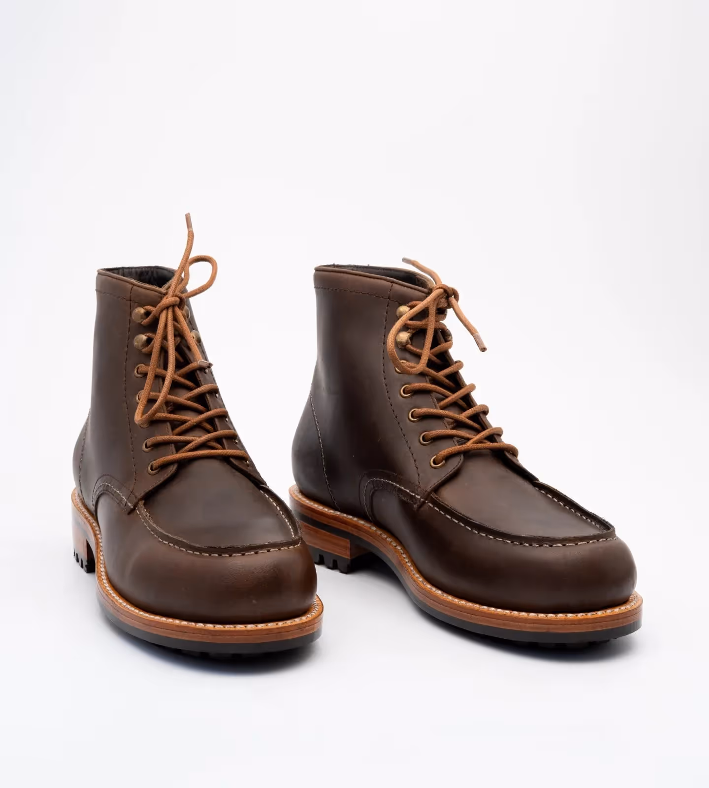 Hand Welted Brown Oiled Leather Moctoe Boot image 1