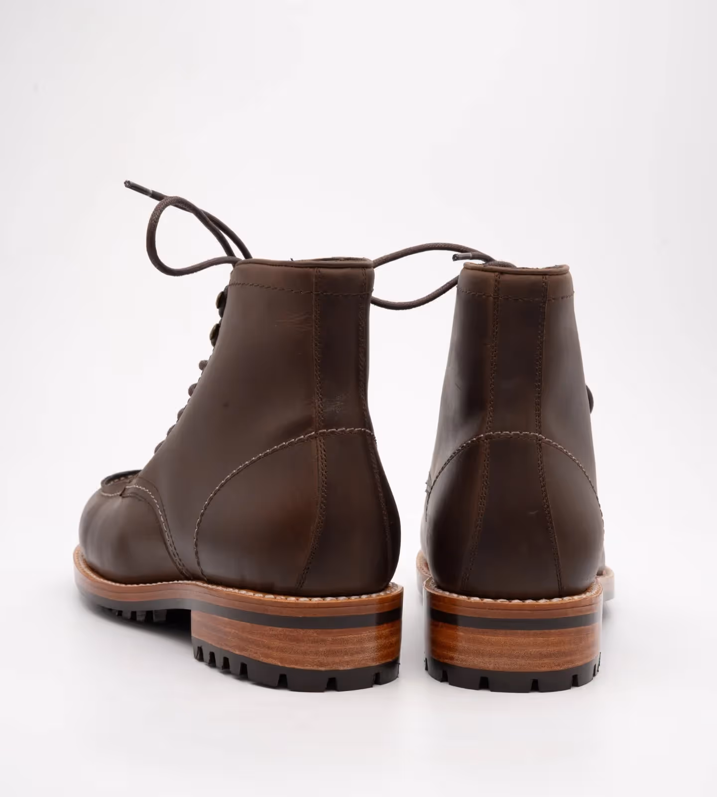 Hand Welted Brown Oiled Leather Moctoe Boot image 5