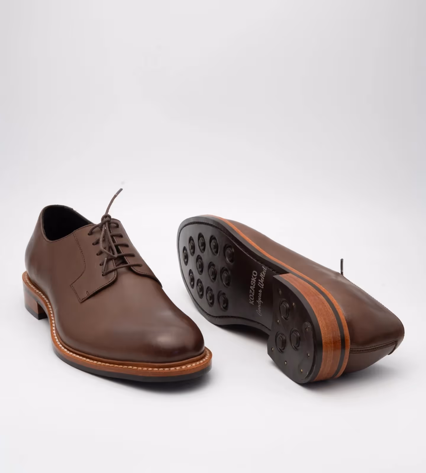 Hand-Welted Brown Plain Toe Blucher  image 5