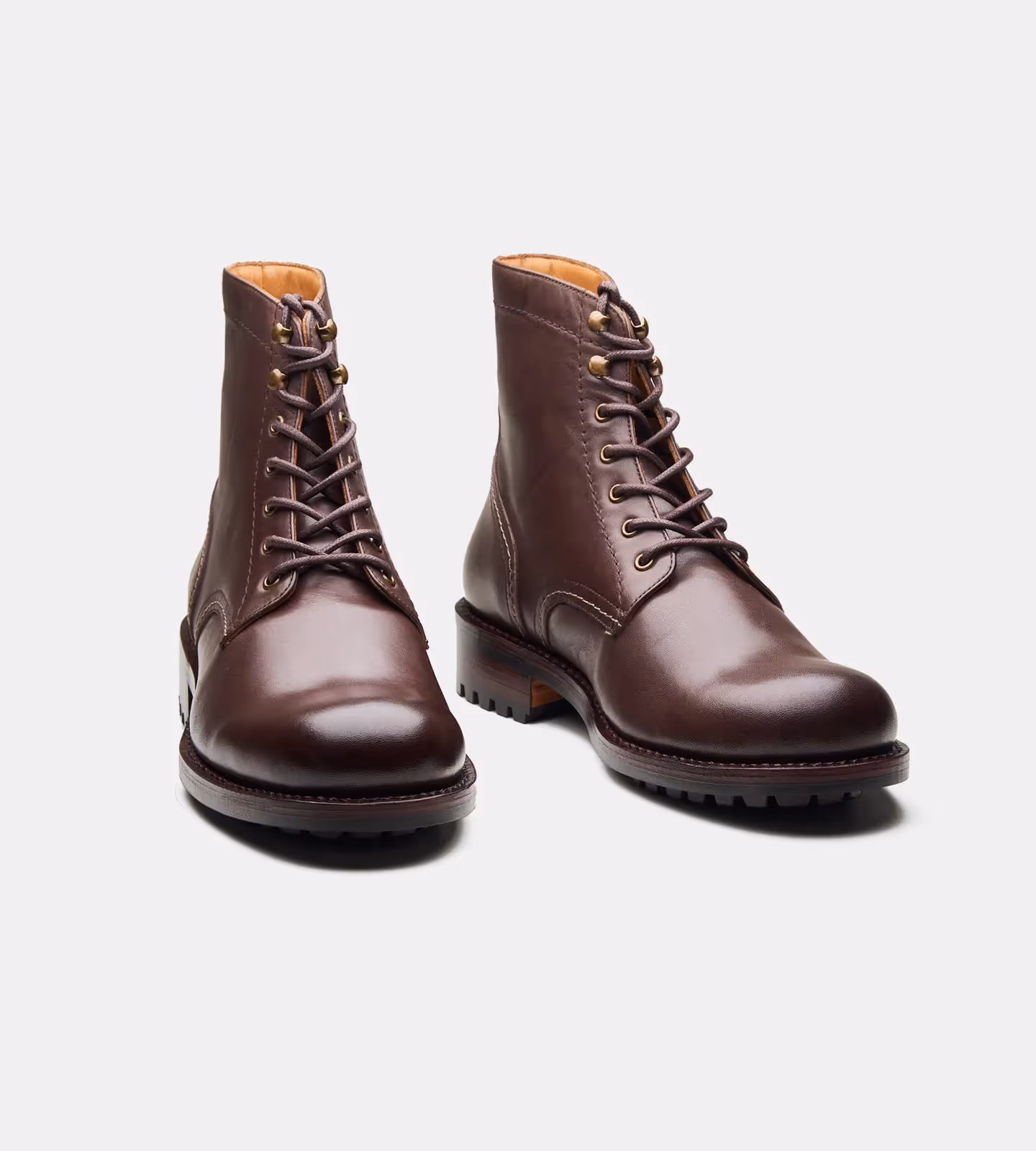 Hand Welted Brown Plain Toe Work Boot image 1