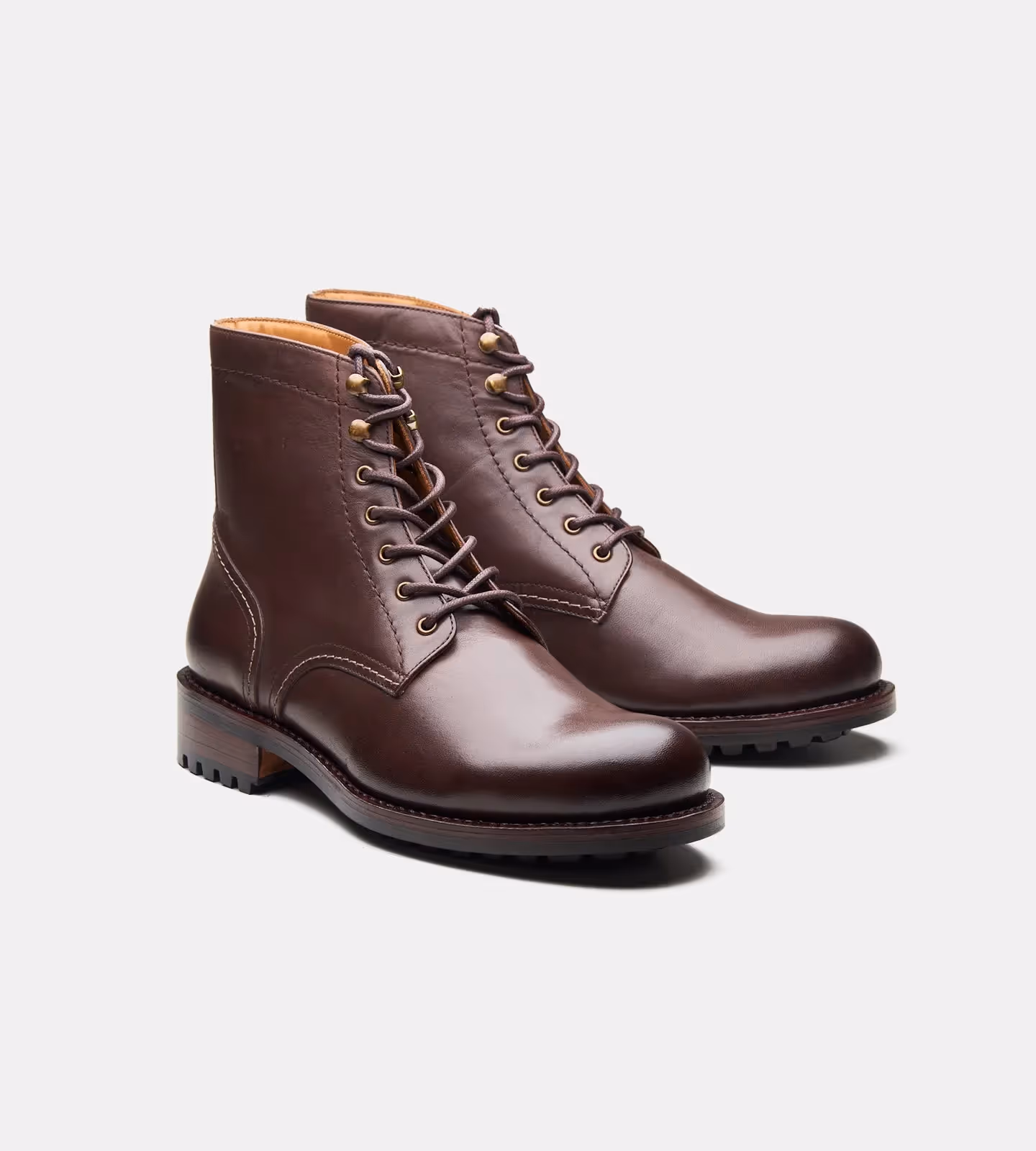 Hand Welted Brown Plain Toe Work Boot image 3