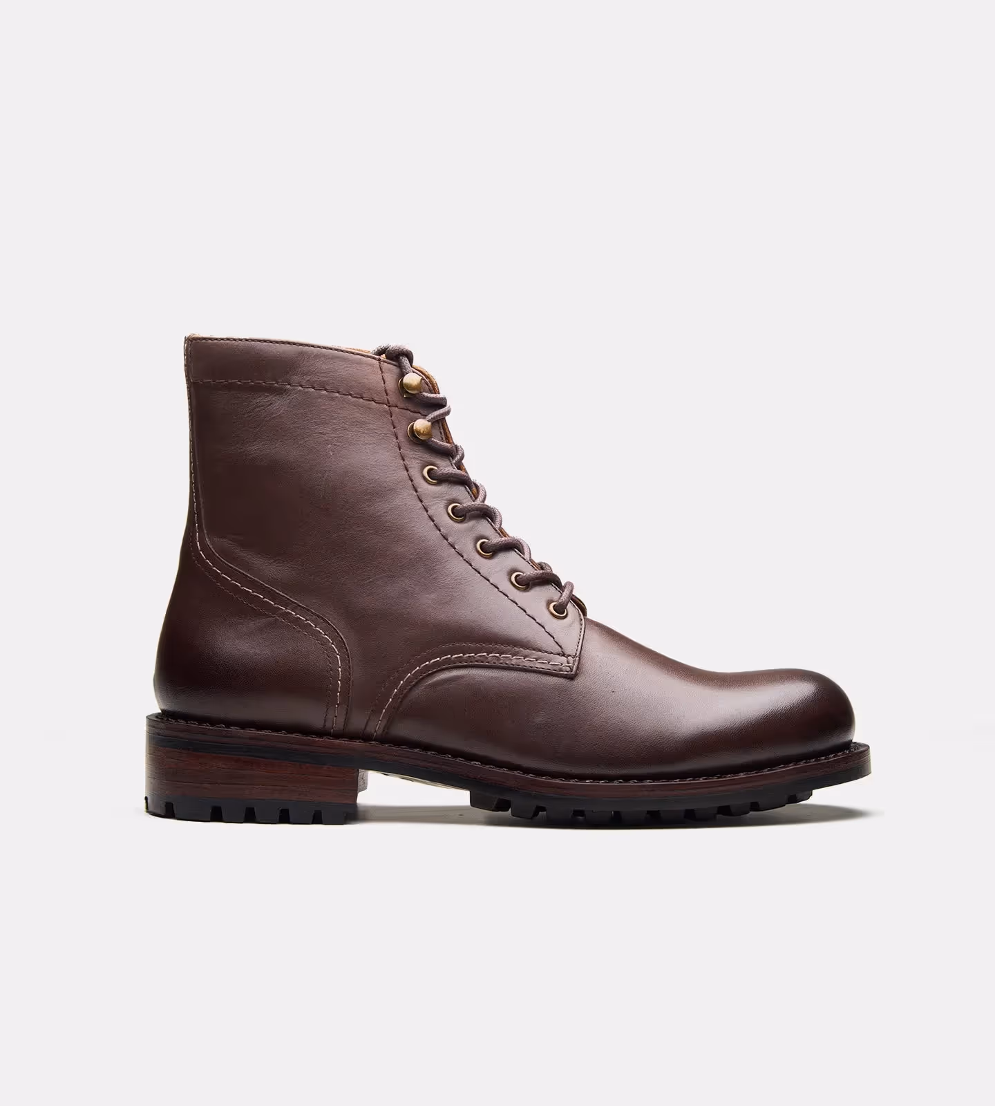 Hand Welted Brown Plain Toe Work Boot image 4