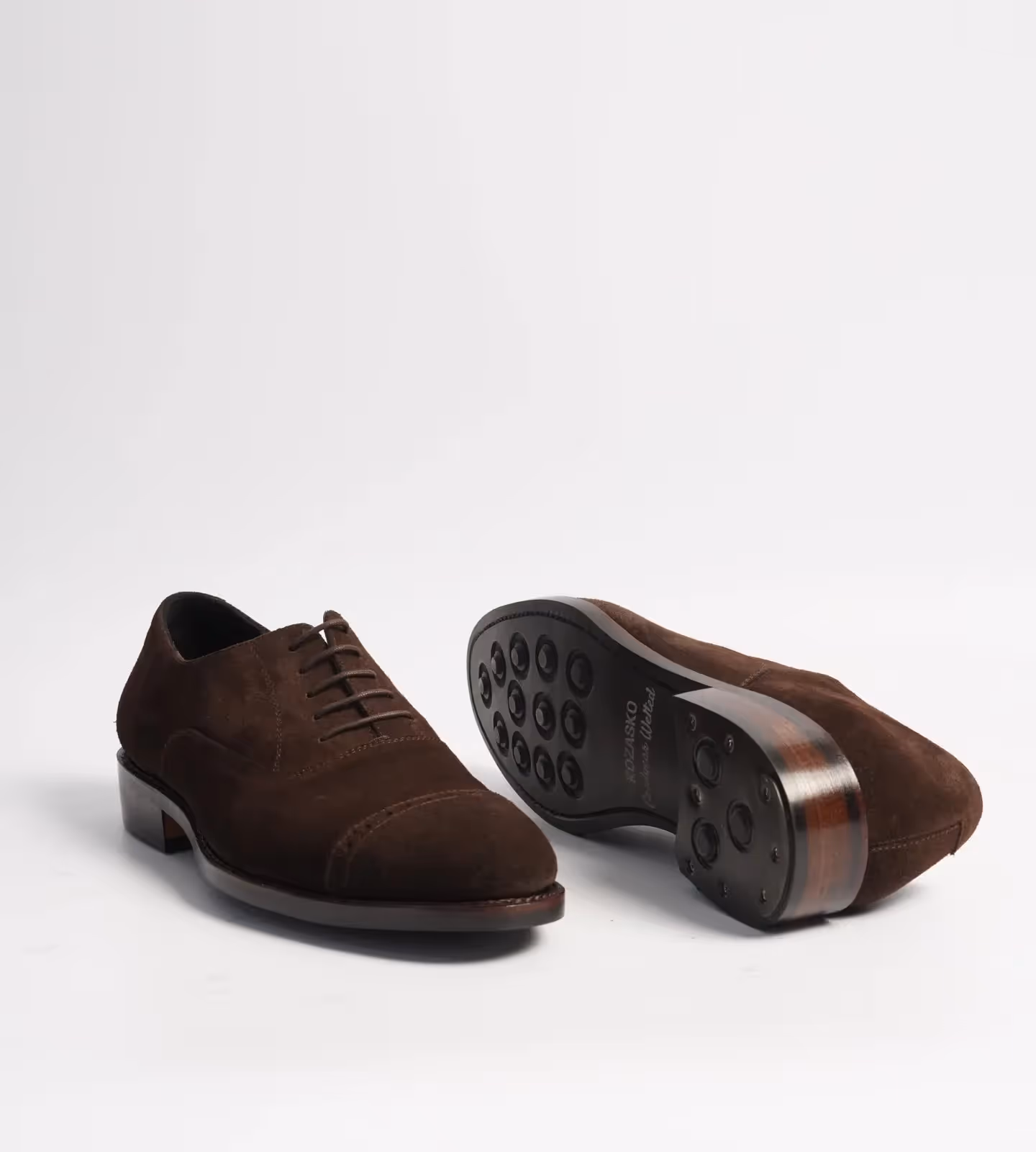 Hand Welted Brown Suede Captoe Brogue Oxford  image 2