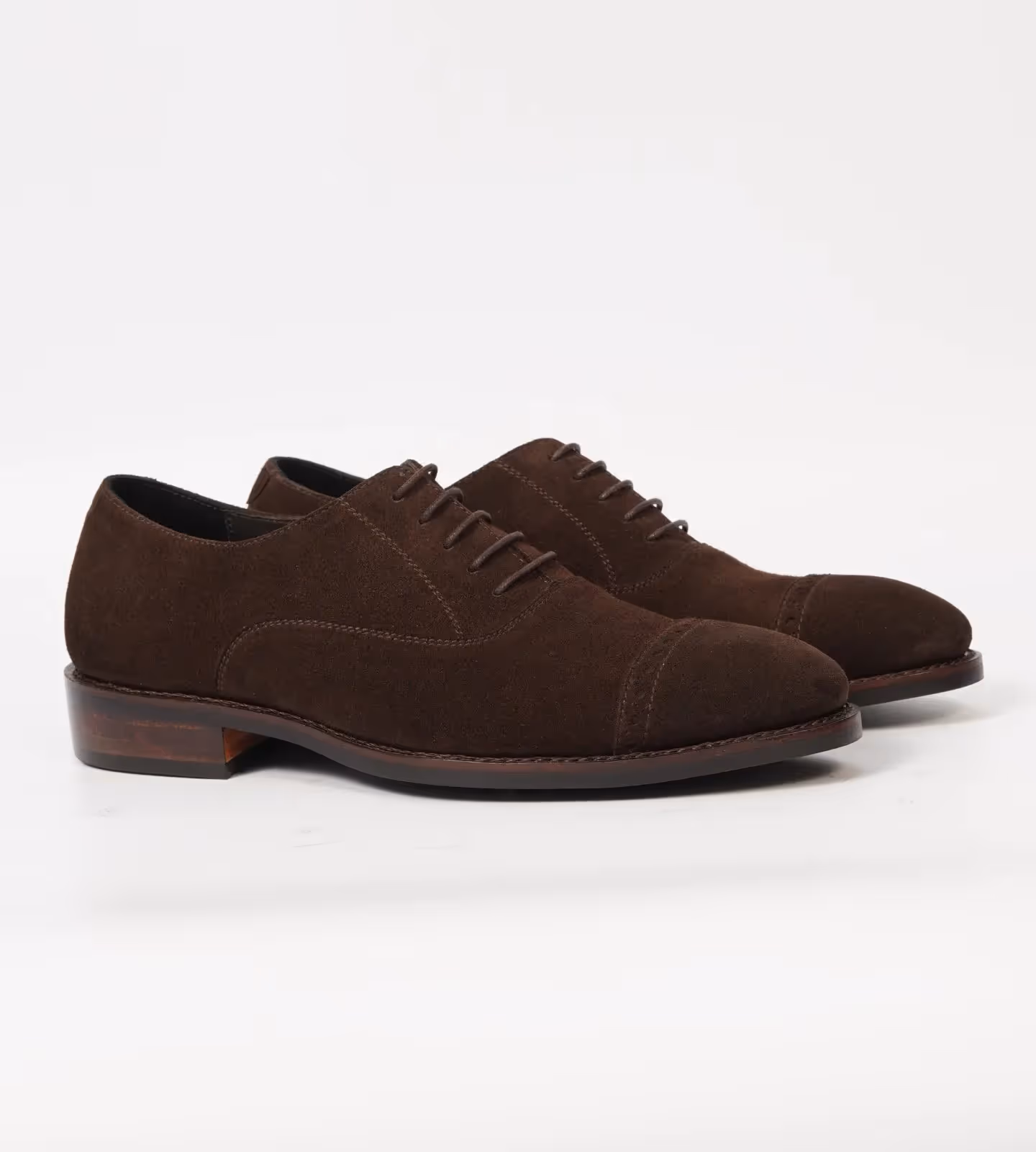 Hand Welted Brown Suede Captoe Brogue Oxford  image 5