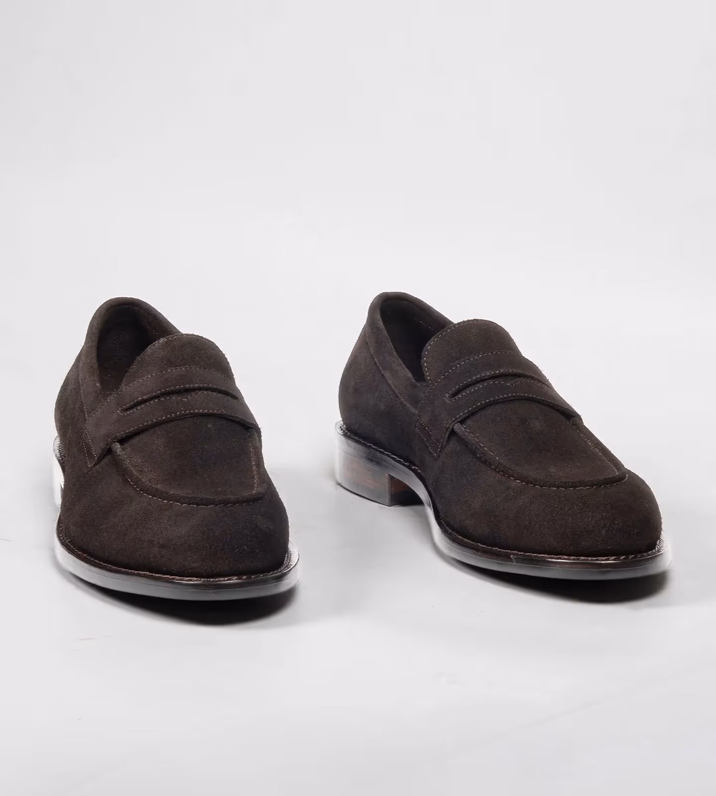 Hand Welted Brown Suede Penny Loafer image 1