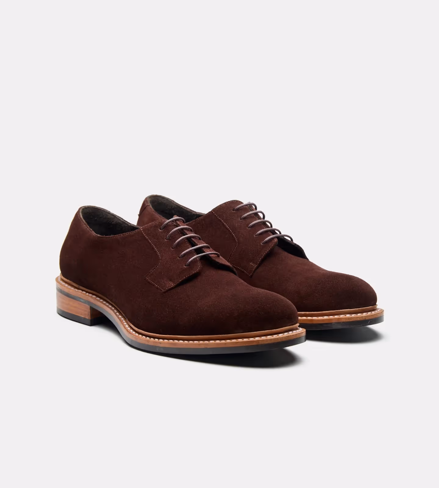 Hand Welted Brown Suede Plain Toe Blucher image 3