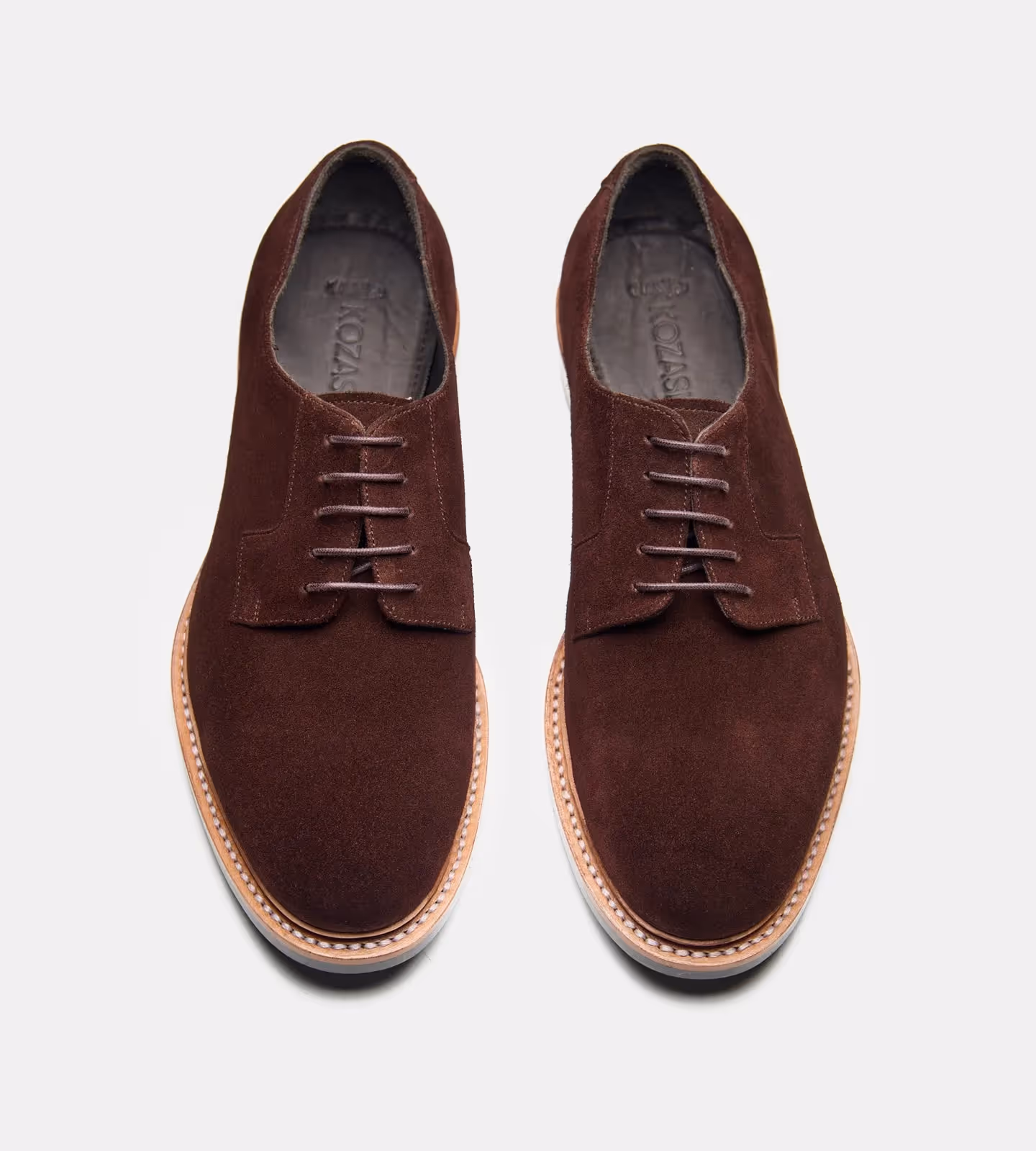 Hand Welted Brown Suede Plain Toe Blucher image 4