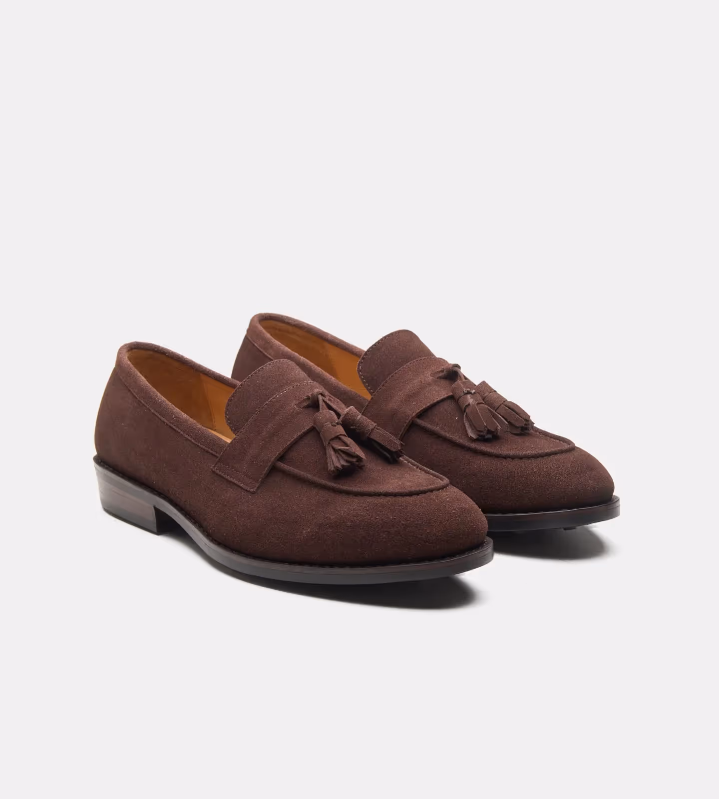 Hand Welted Brown Suede Tassel Loafers image 1