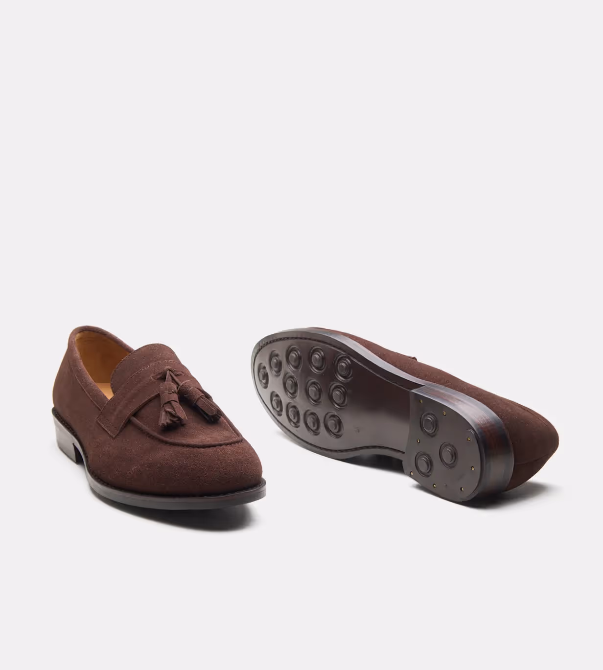 Hand Welted Brown Suede Tassel Loafers image 2