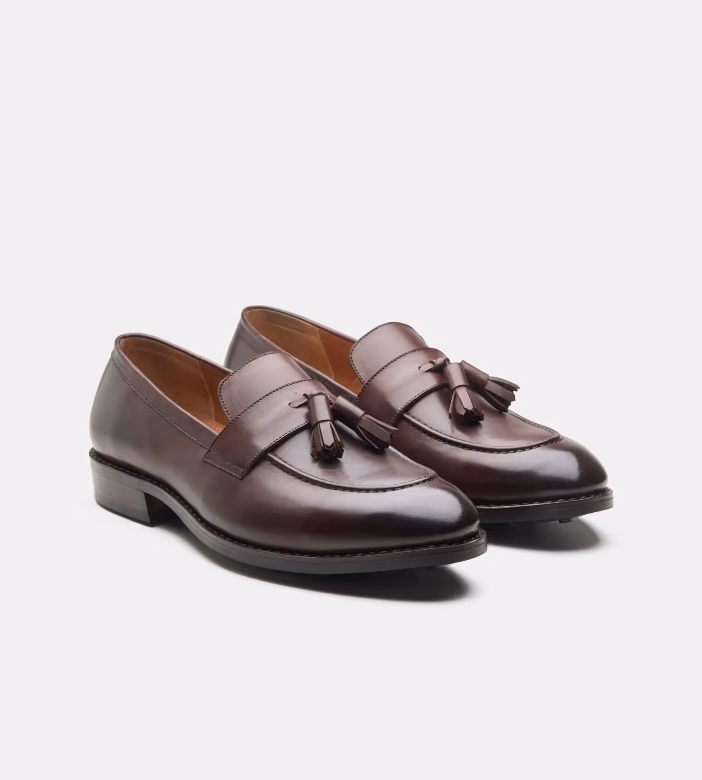 Hand Welted Brown Tassel Loafers image 1