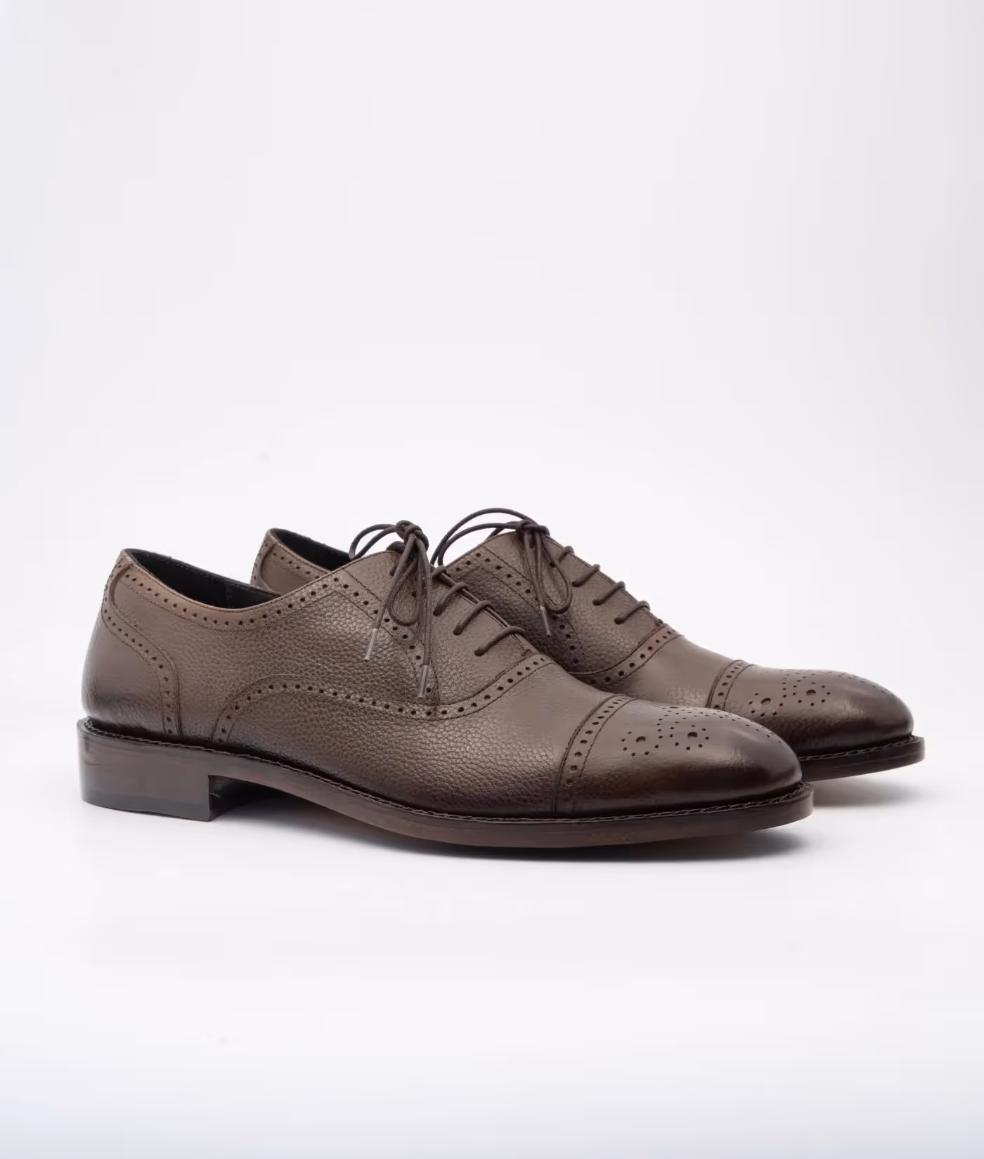 Hand Welted Brown Wax Milled Brogues Oxfords image 5