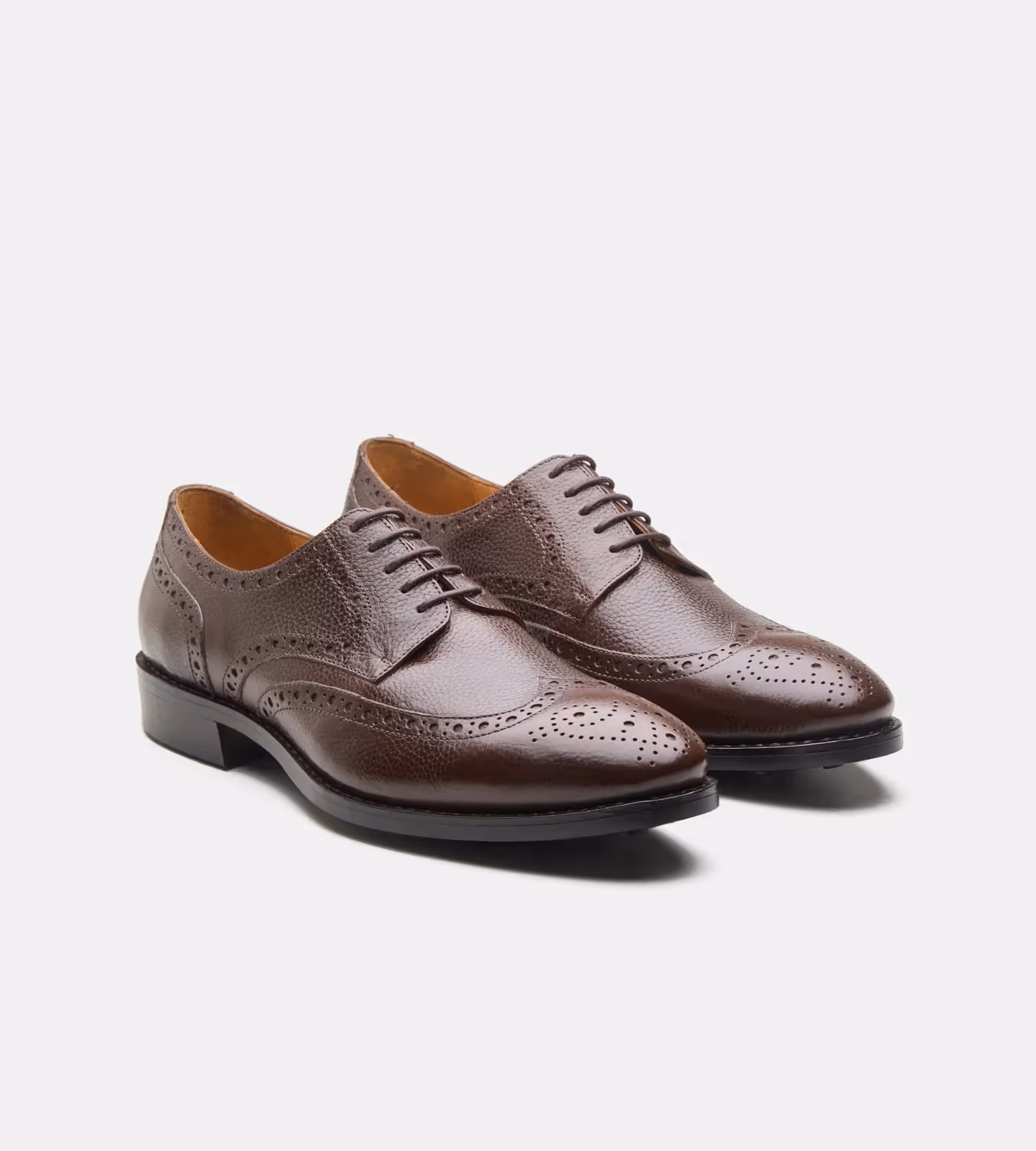 Hand Welted Brown Wax Milled Wingtip Derby image 1