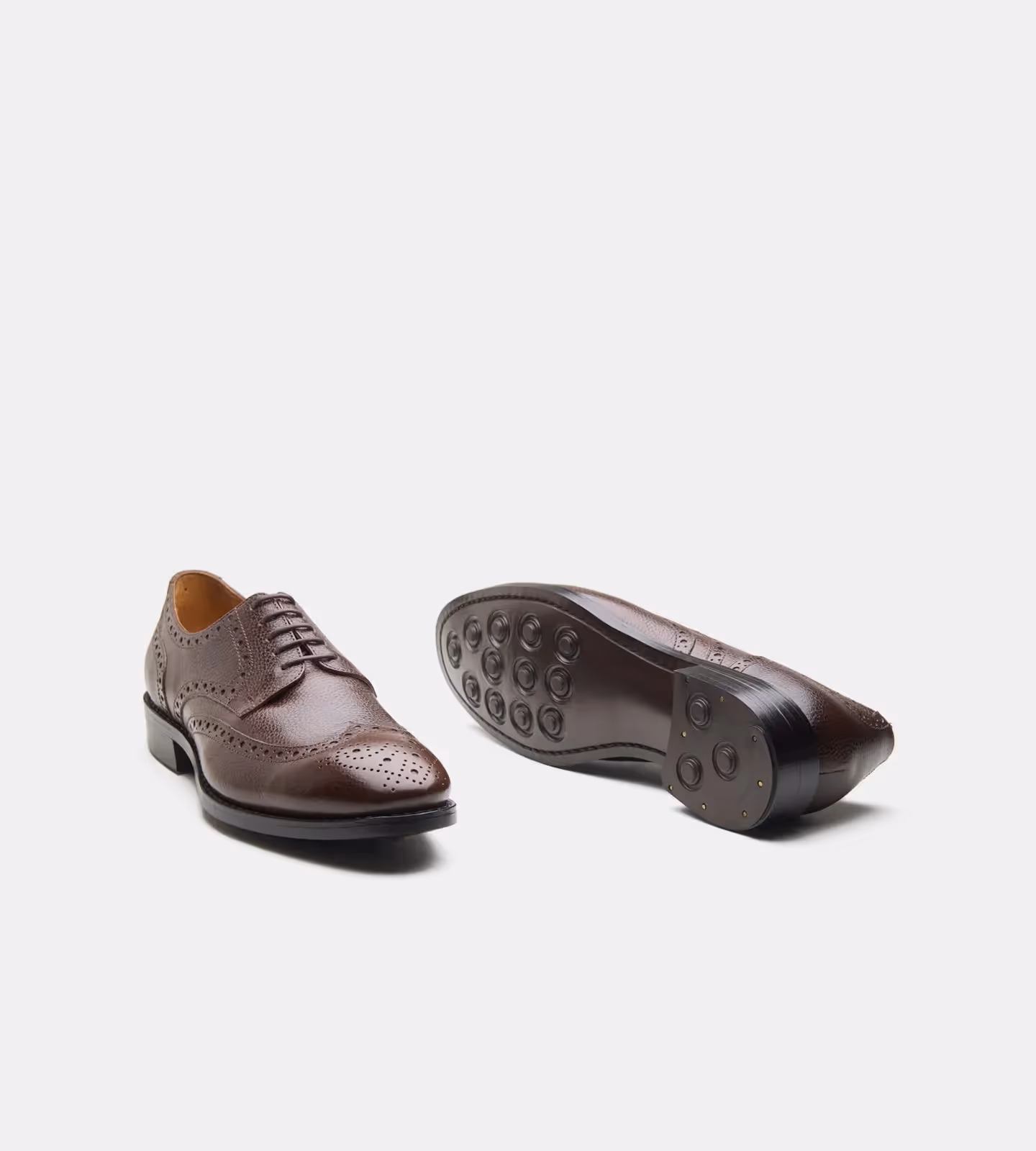 Hand Welted Brown Wax Milled Wingtip Derby  image 2