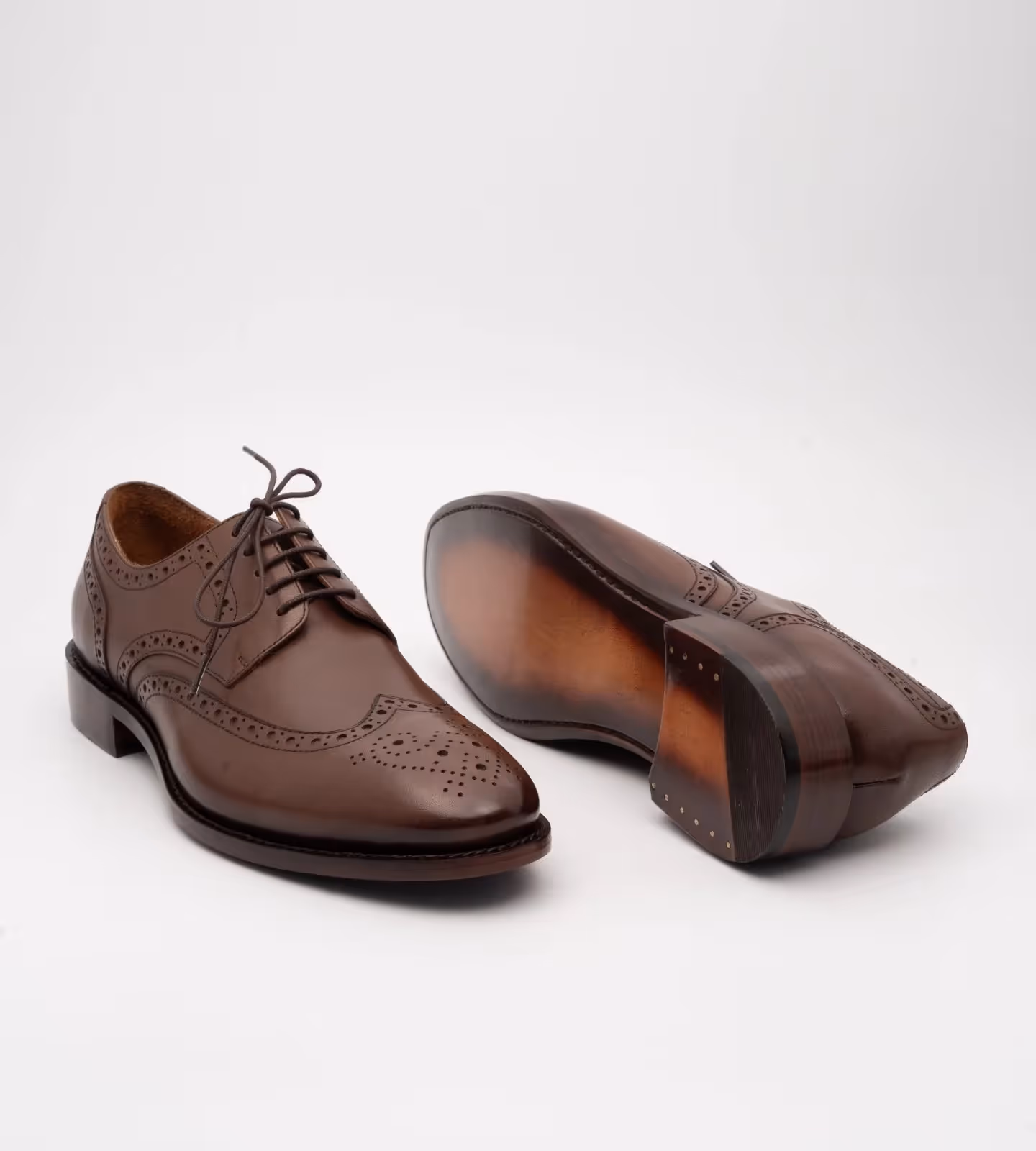 Hand-Welted Brown Wingtip Derby image 3