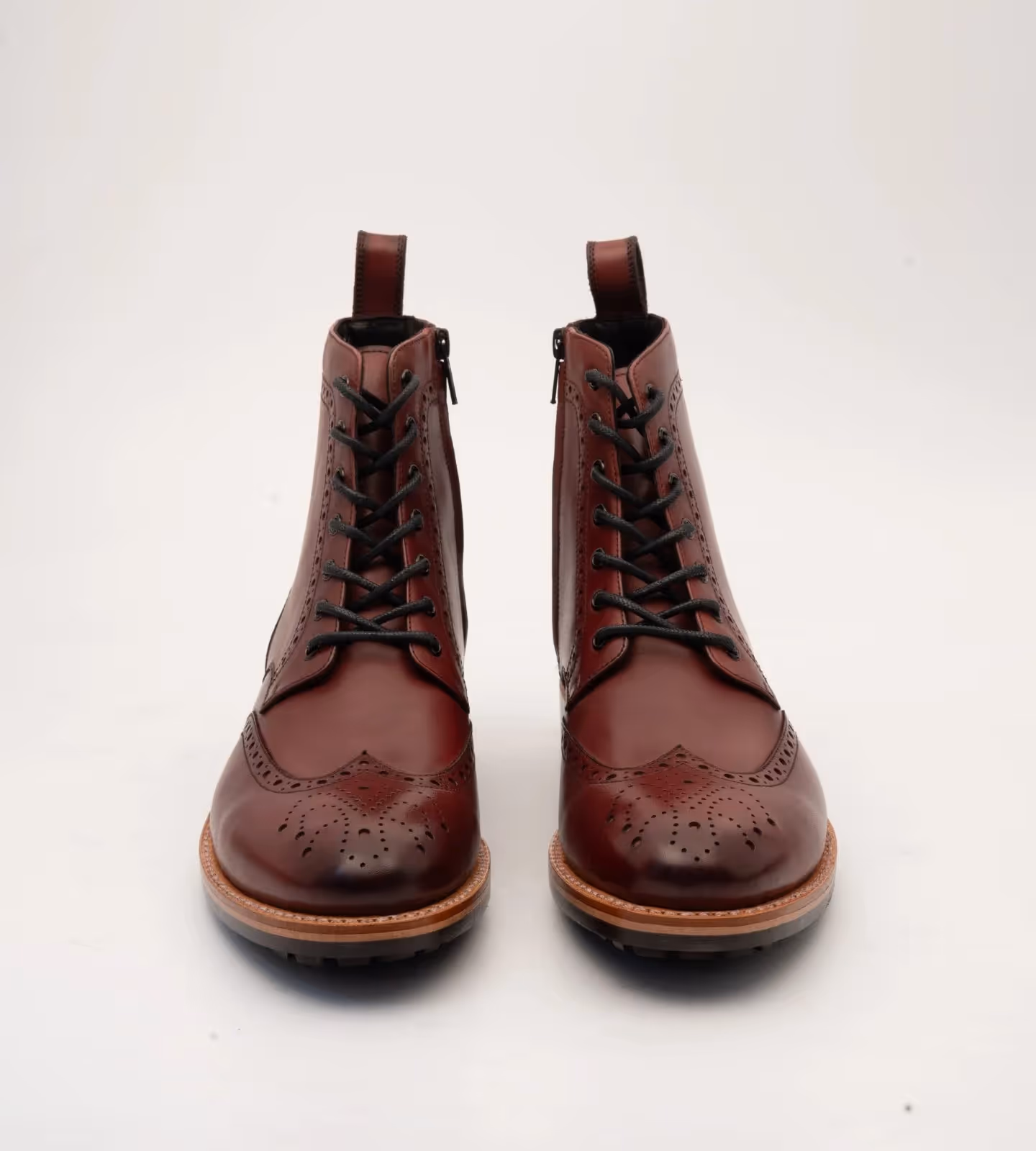 Hand Welted Burgundy Brogue Zipper Boot image 4