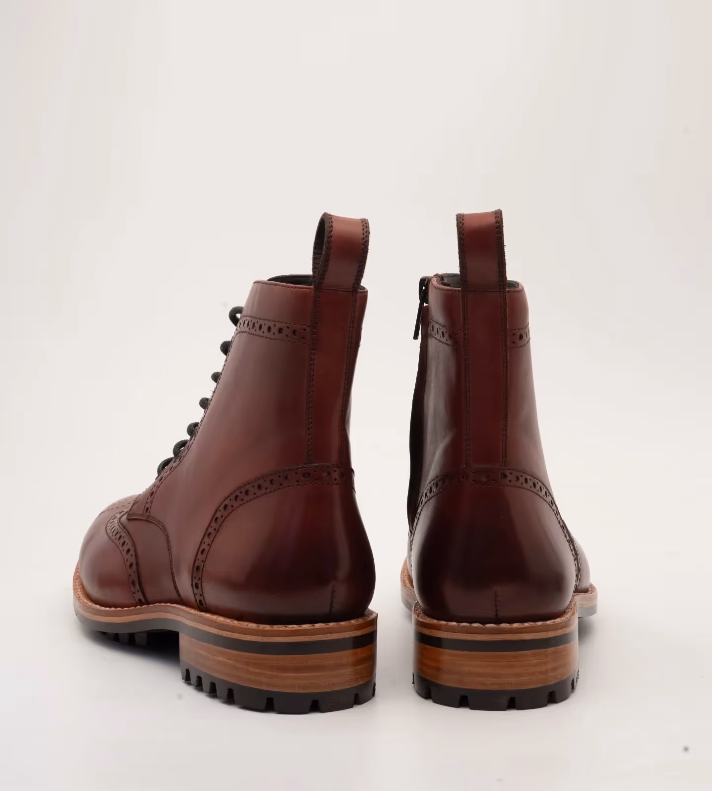 Hand Welted Burgundy Brogue Zipper Boot image 5