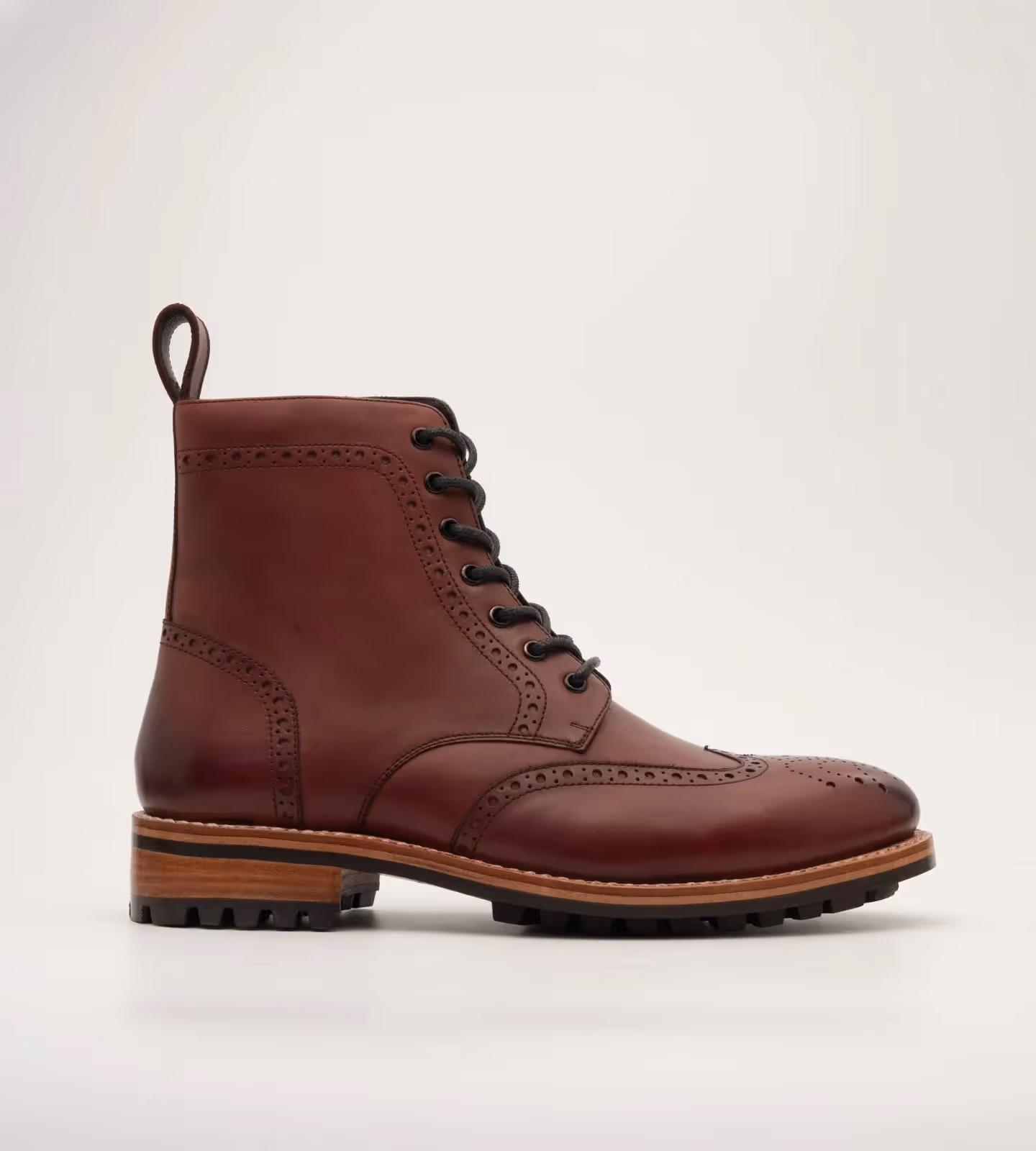 Hand Welted Burgundy Brogue Zipper Boot image 6