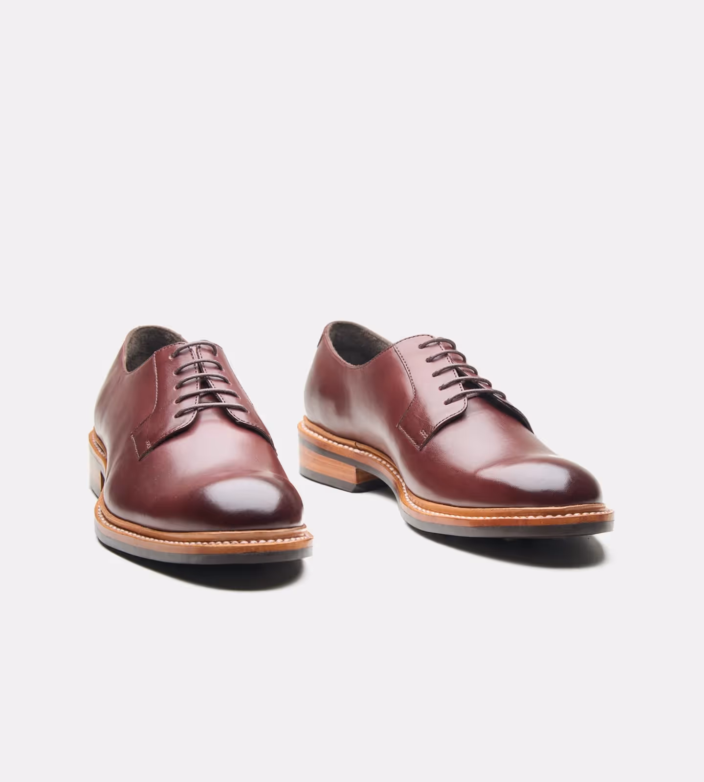 Hand Welted Burgundy Plain Toe Blucher image 1