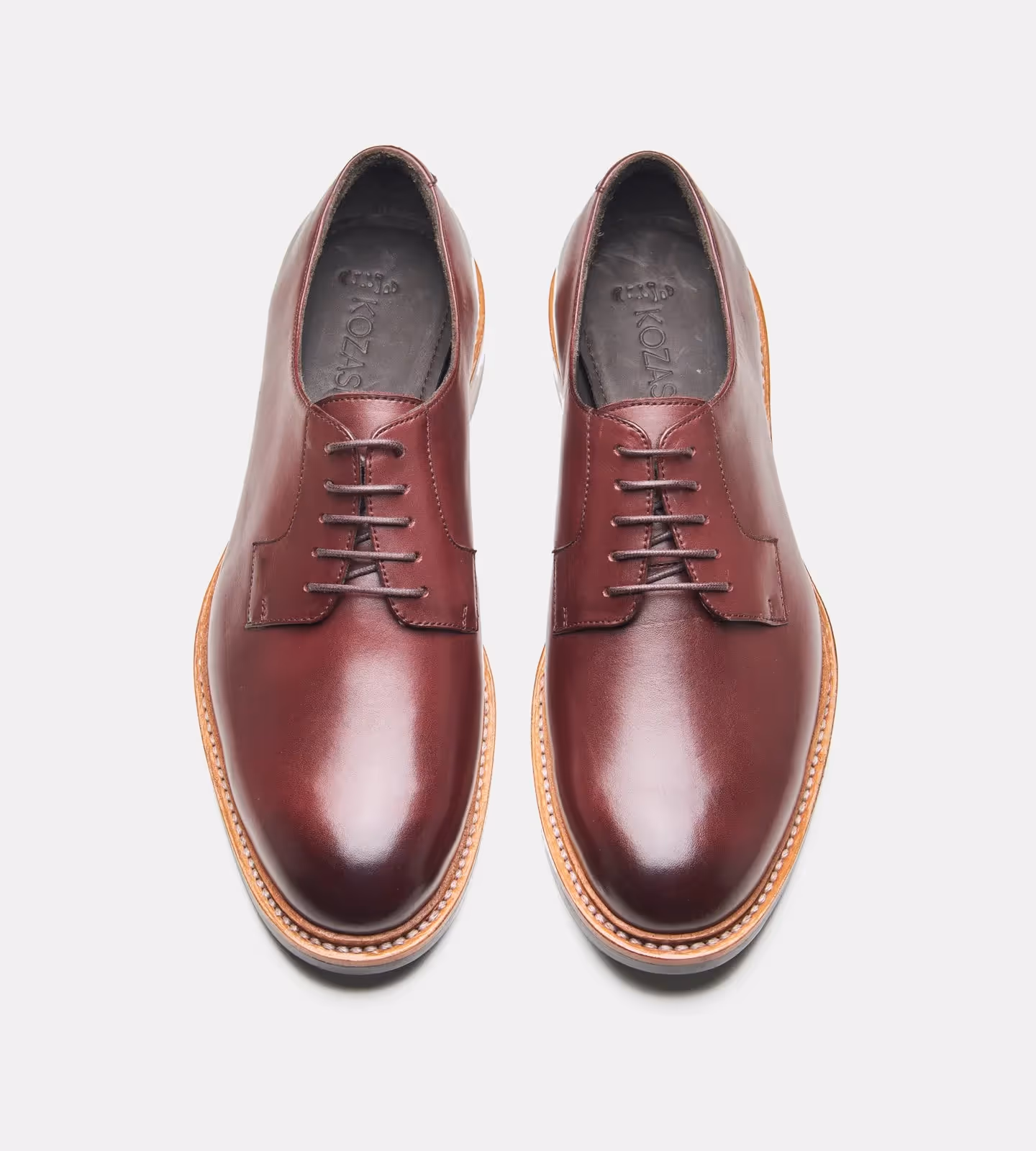 Hand Welted Burgundy Plain Toe Blucher image 2