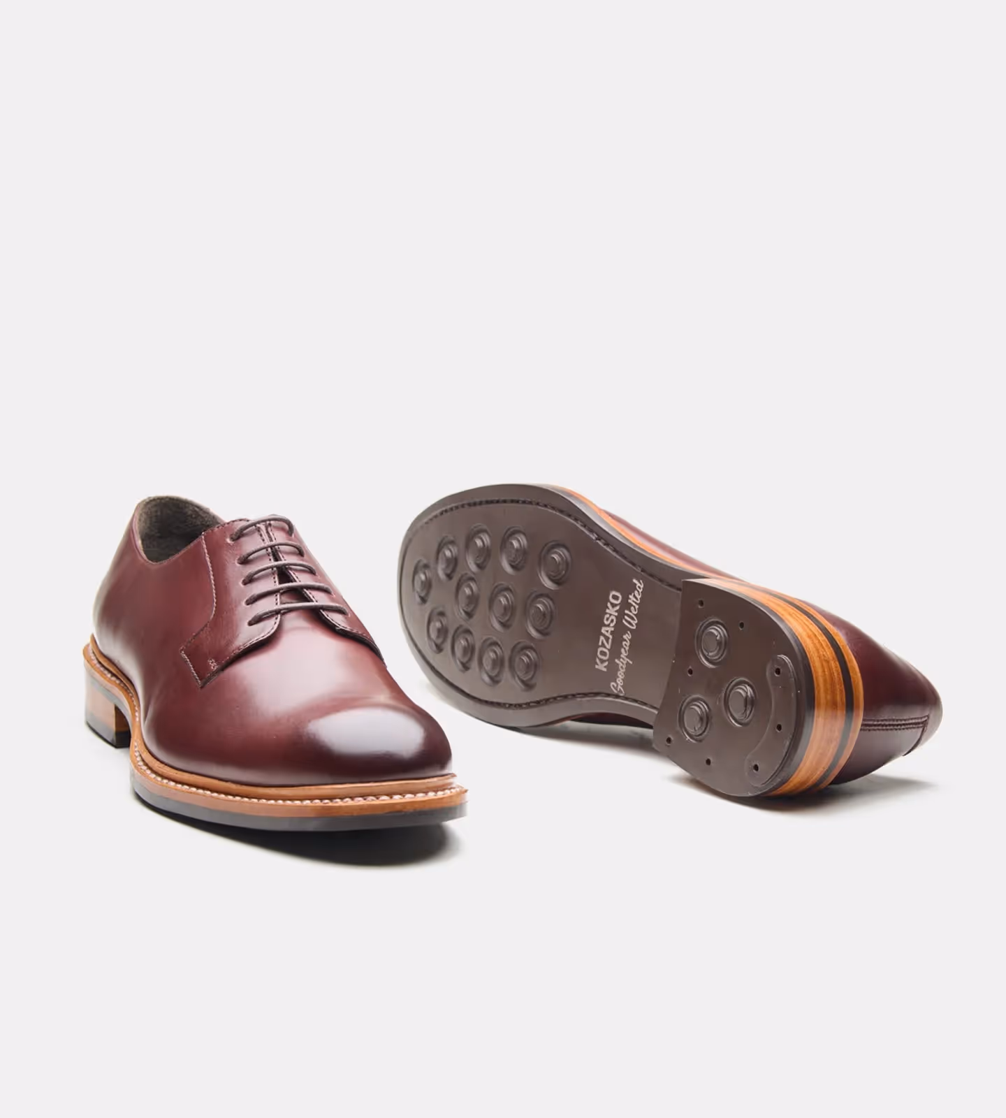Hand Welted Burgundy Plain Toe Blucher image 3