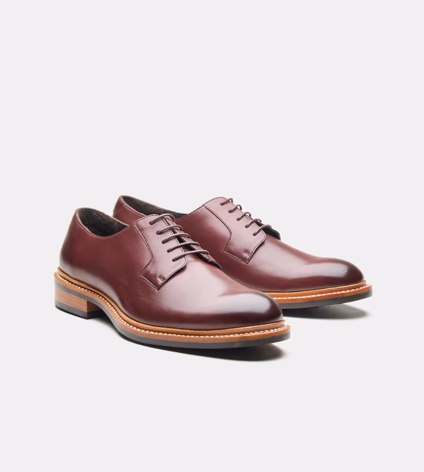 Hand Welted Burgundy Plain Toe Blucher image 4