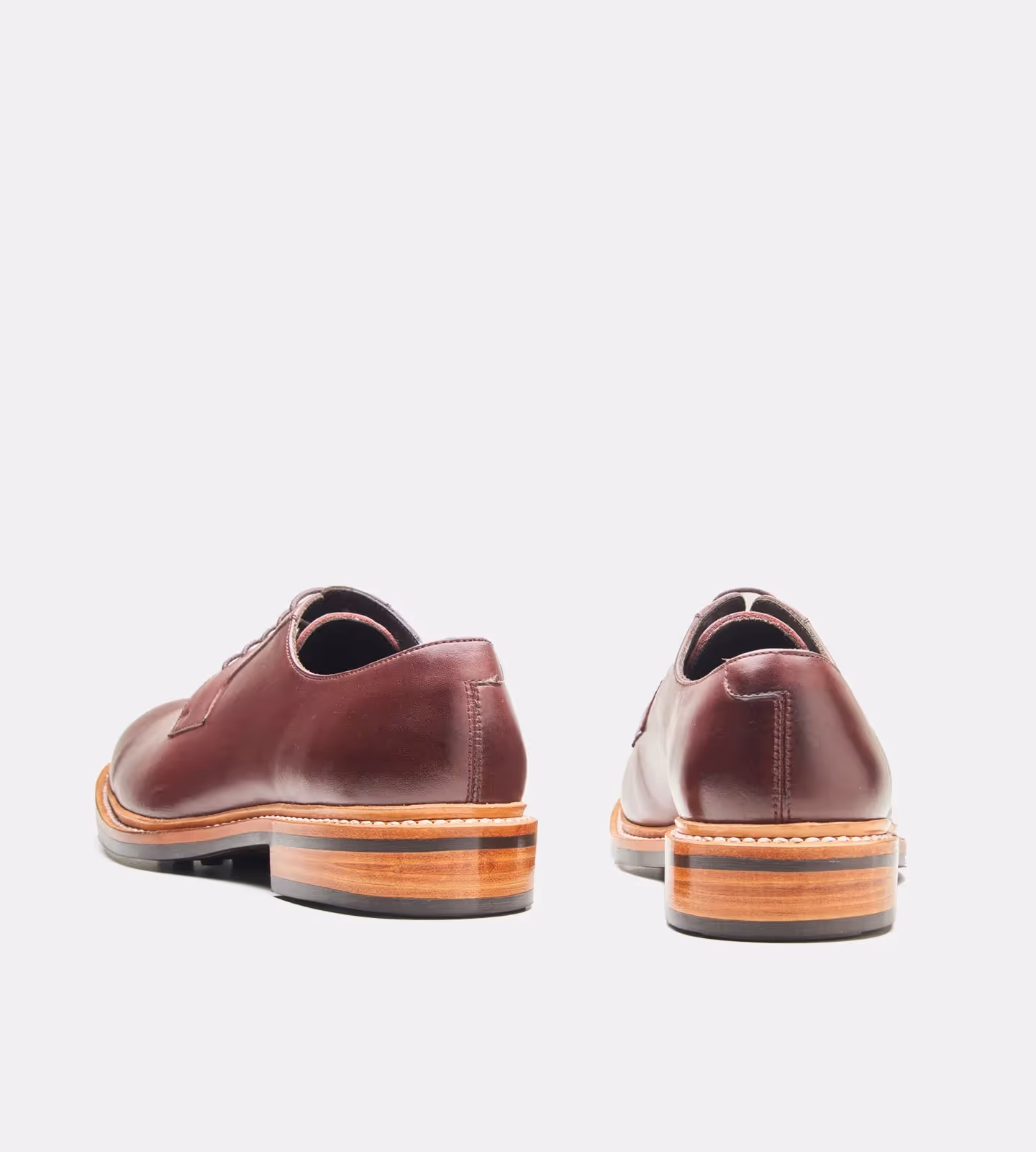 Hand Welted Burgundy Plain Toe Blucher image 5