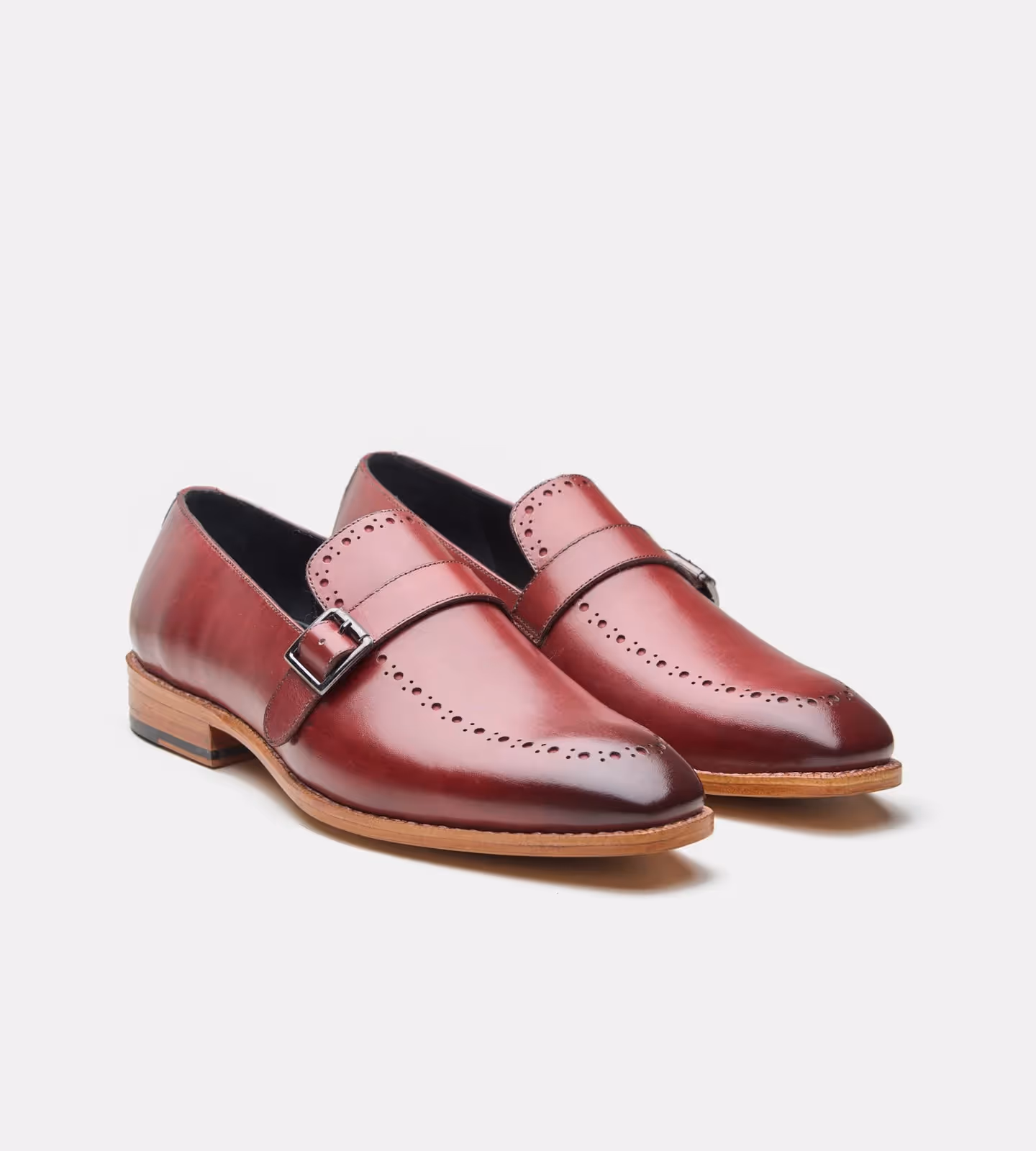 Hand Welted Burgundy Strap Loafer image 1