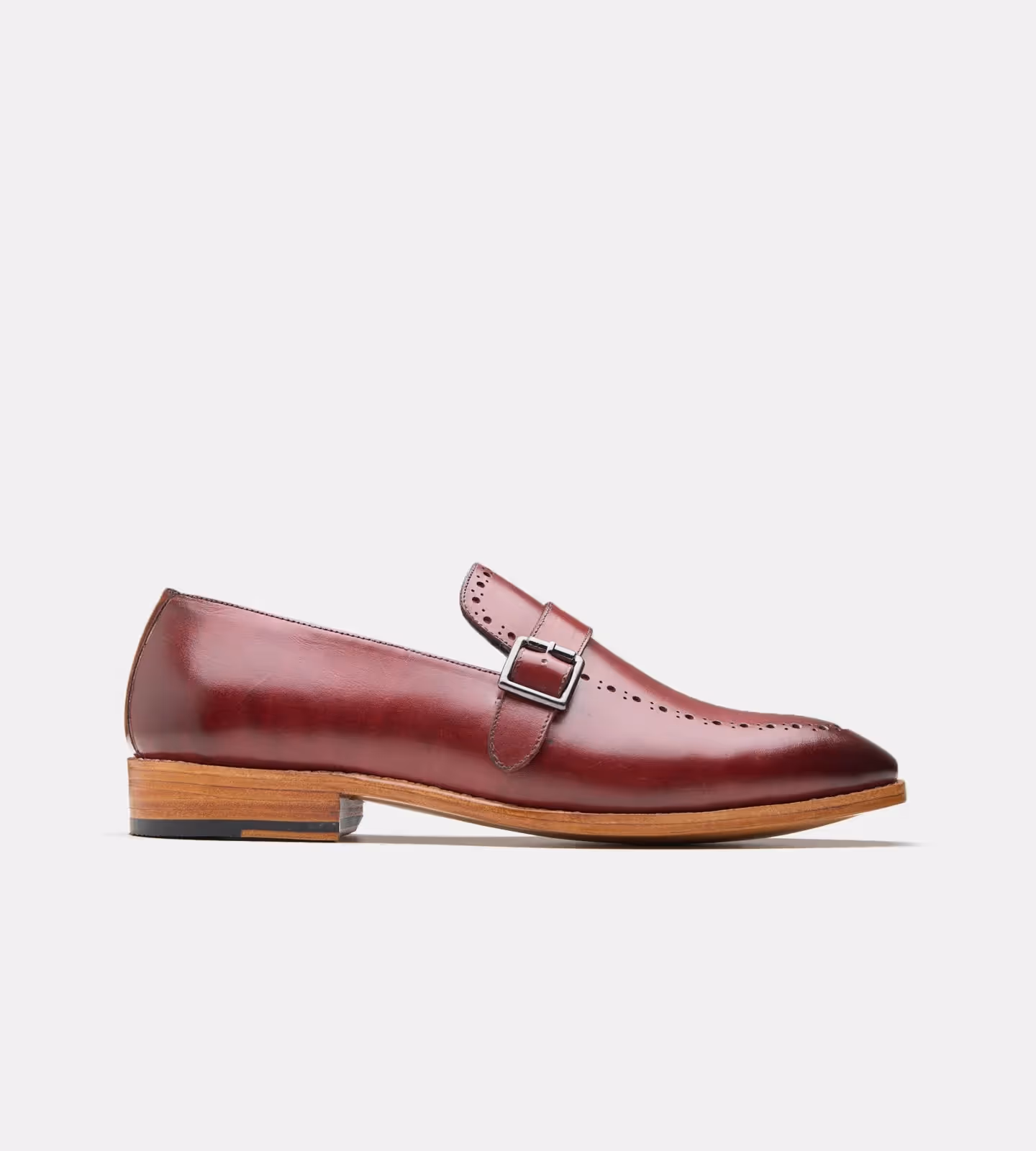 Hand Welted Burgundy Strap Loafer image 2