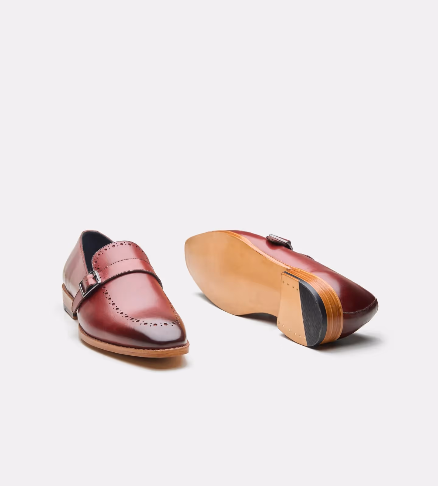Hand Welted Burgundy Strap Loafer image 3