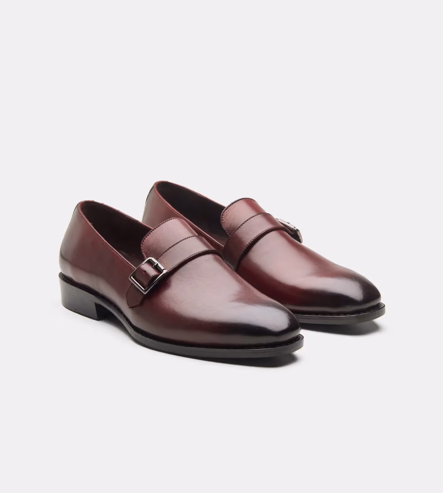 Hand Welted Burgundy Strap Loafers image 1