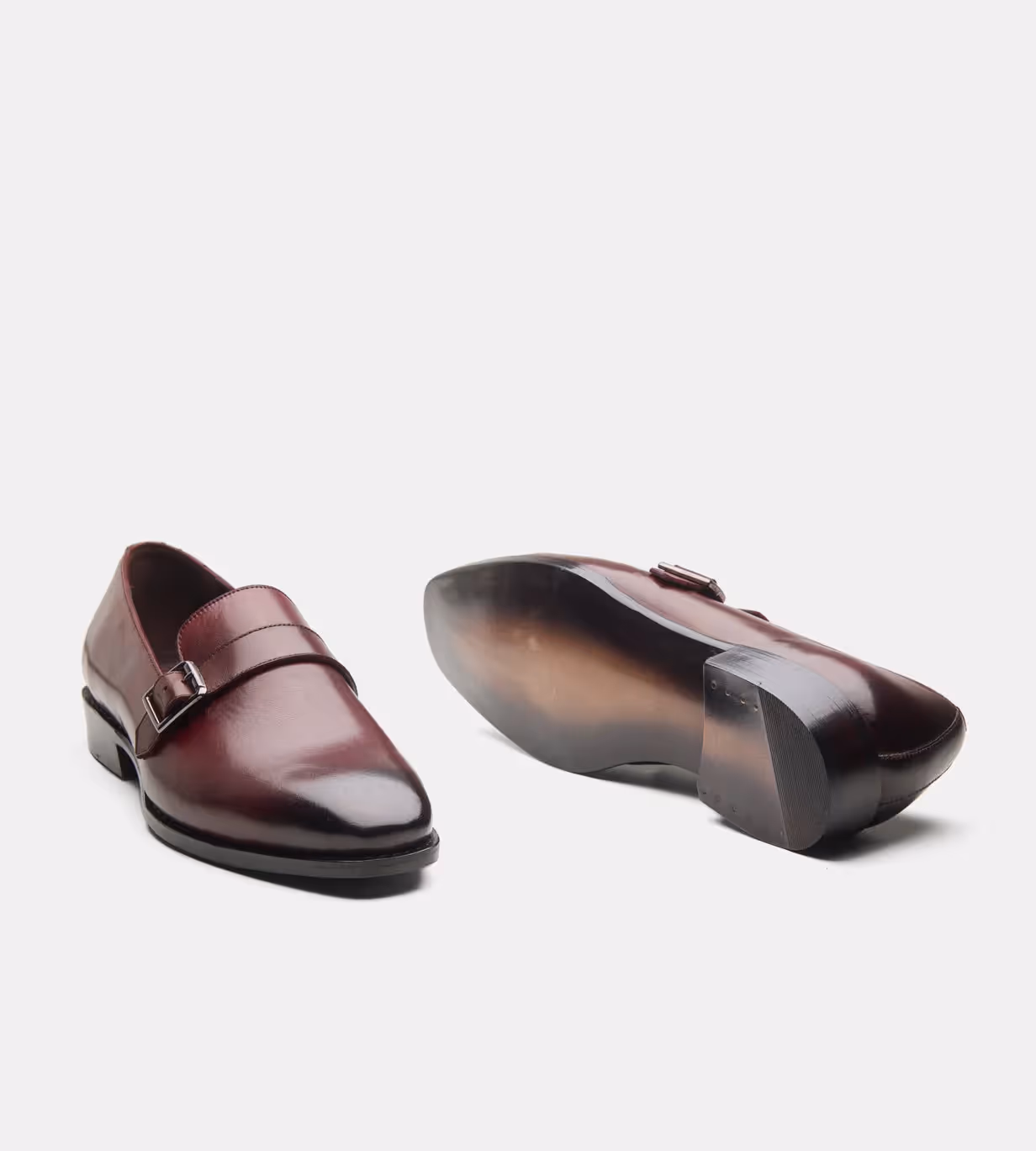 Hand Welted Burgundy Strap Loafers image 2