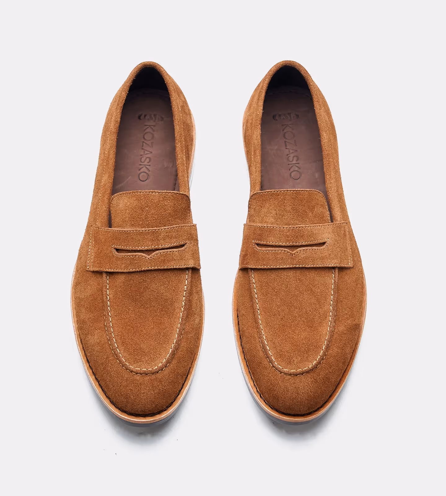 Hand Welted Caramel Suede Penny Loafer image 3