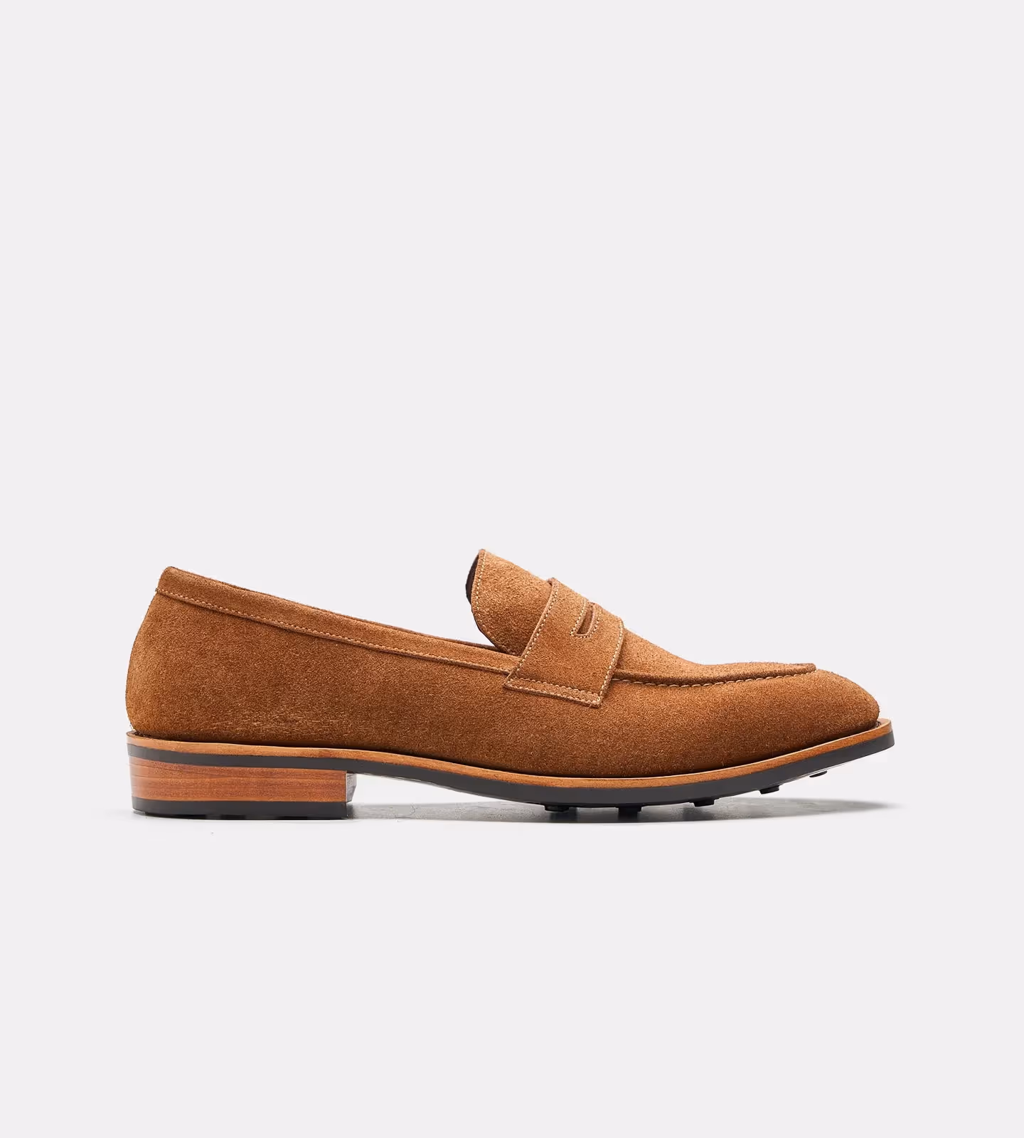 Hand Welted Caramel Suede Penny Loafer image 4