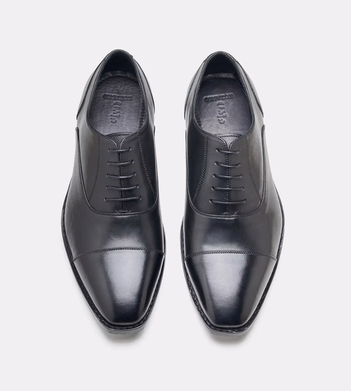 Hand Welted Chisel Toe Black Captoe Oxfords  image 3