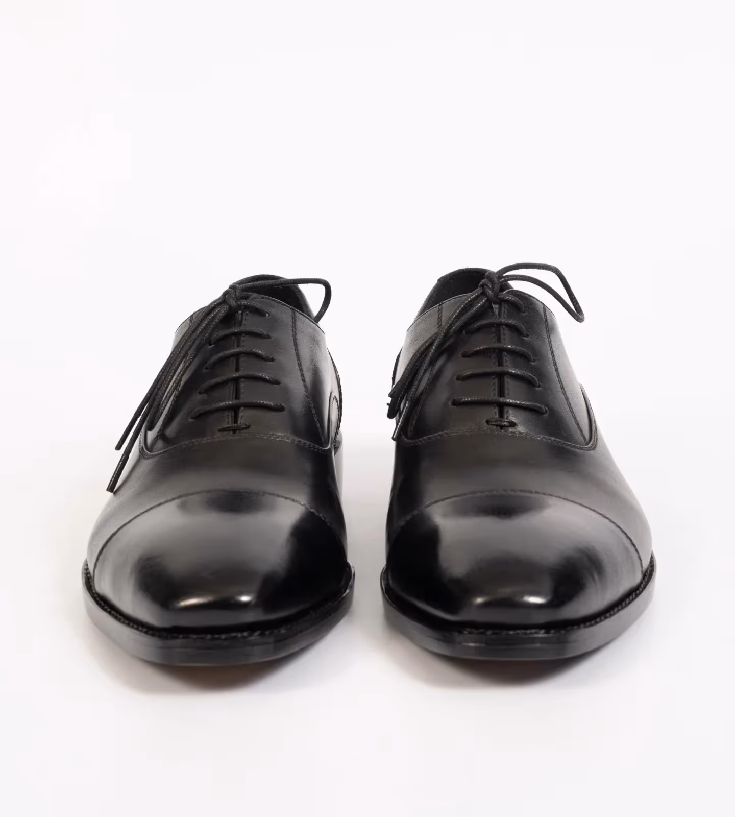 Hand Welted Chisel Toe Black Captoe Oxfords  image 7