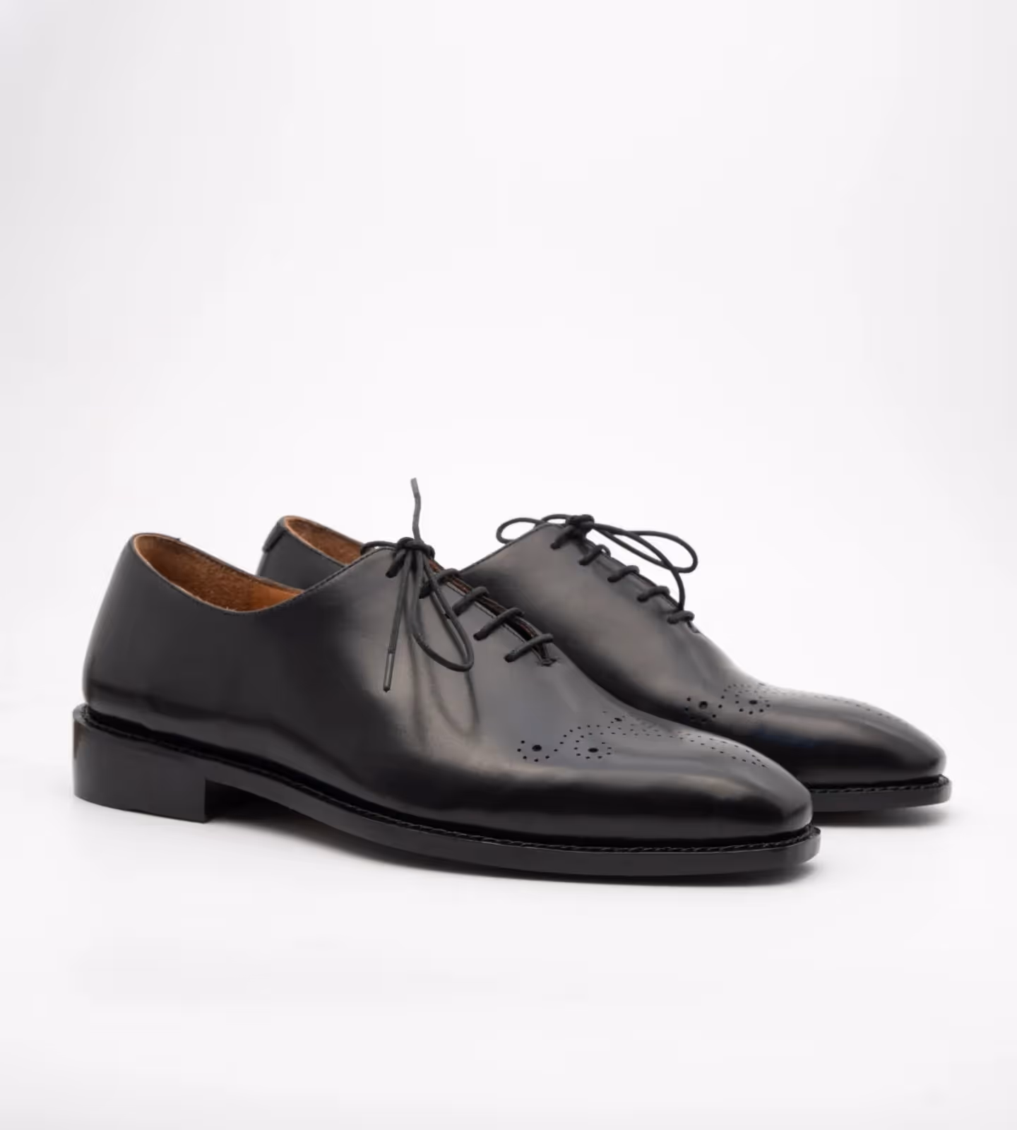 Hand Welted Chisel Toe Black Wholecut Oxfords  image 3
