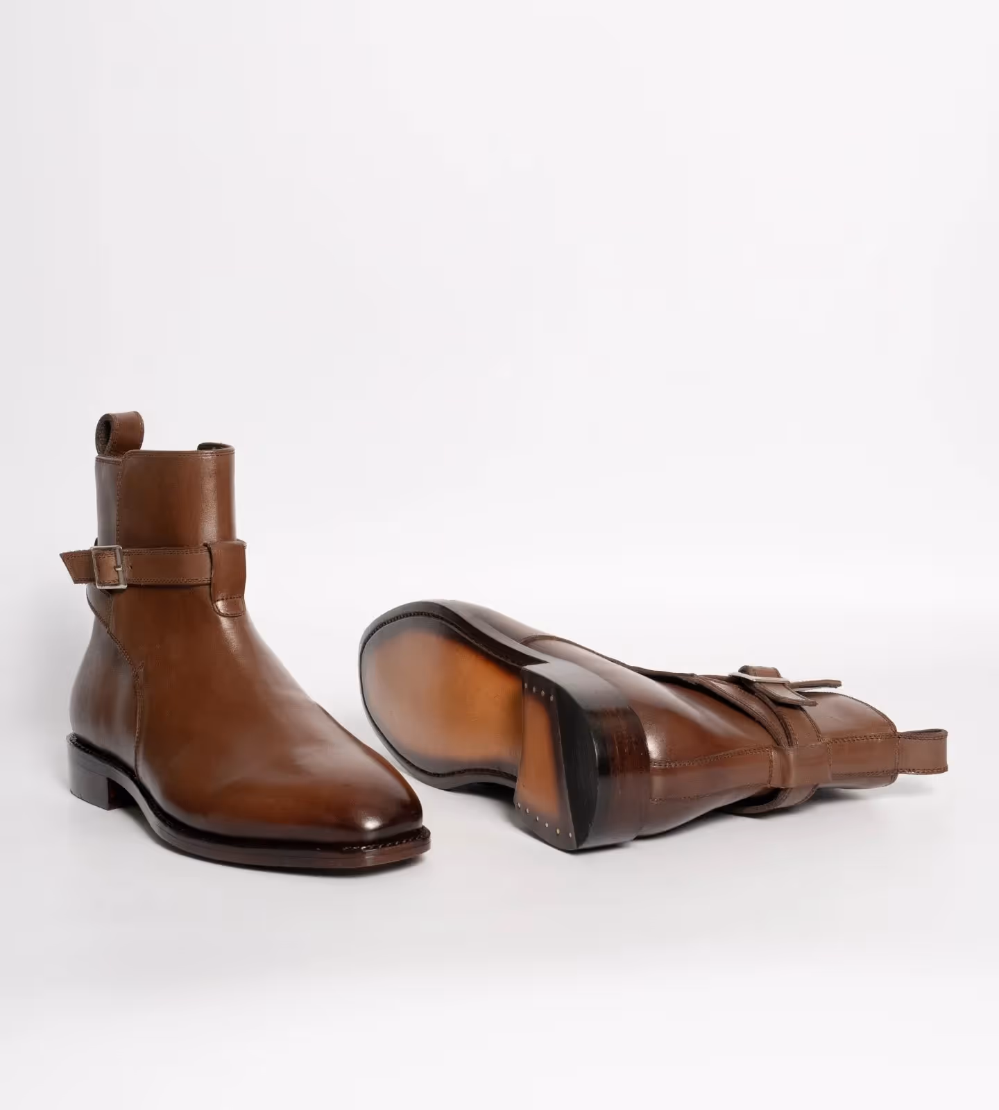 Hand Welted Chisel Toe Brown Full Grain Jodhpur Boot image 4