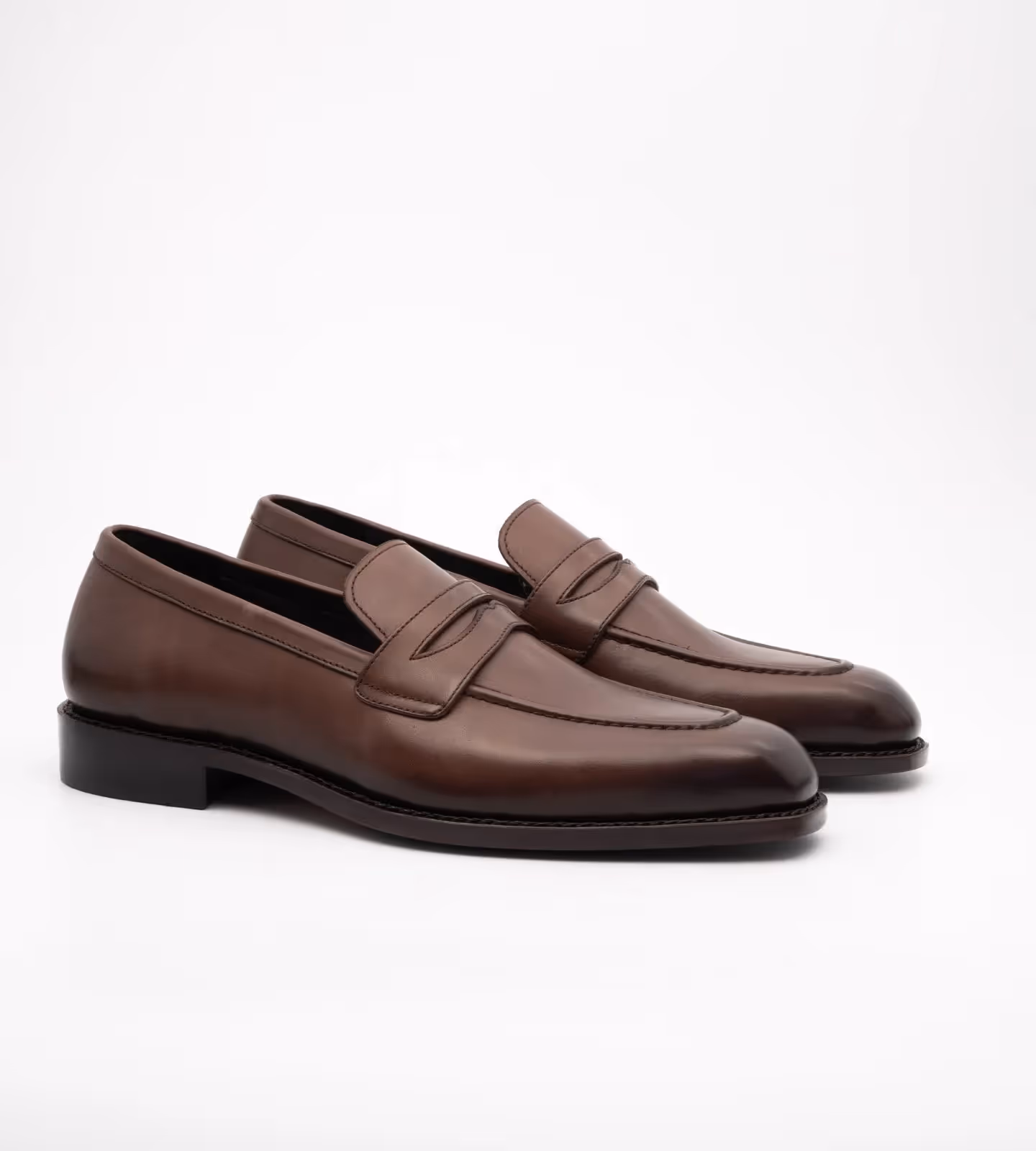 Hand Welted Chisel Toe Brown Penny Loafer image 1