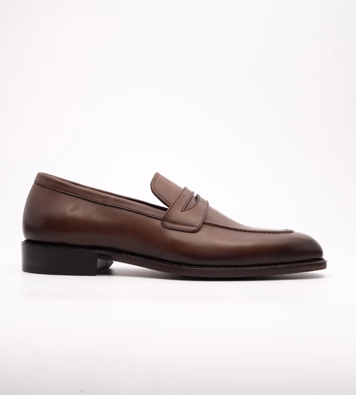 Hand Welted Chisel Toe Brown Penny Loafer image 3