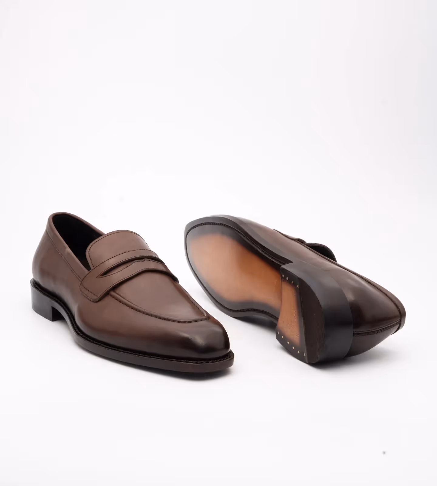 Hand Welted Chisel Toe Brown Penny Loafer image 5
