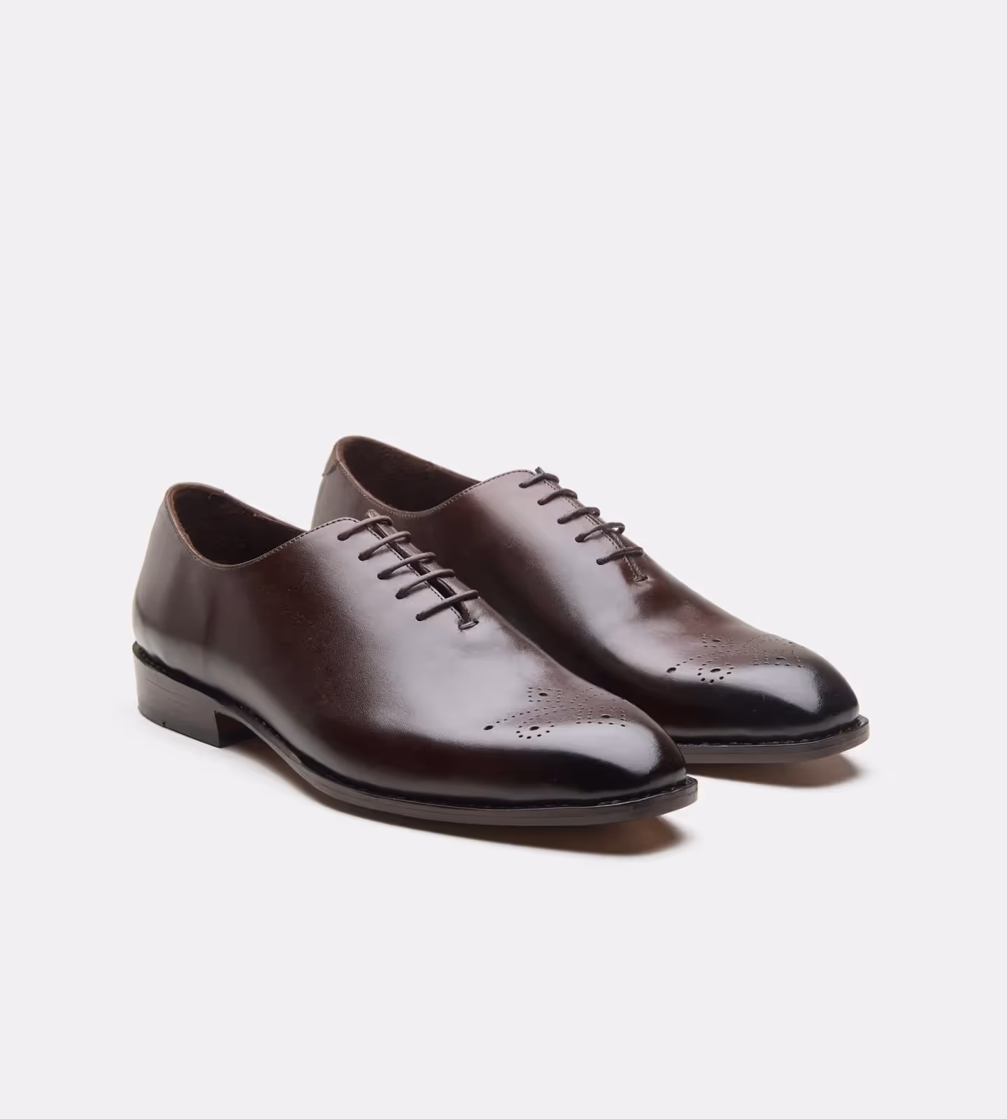 Hand Welted Chisel Toe Brown Wholecut Oxfords image 1
