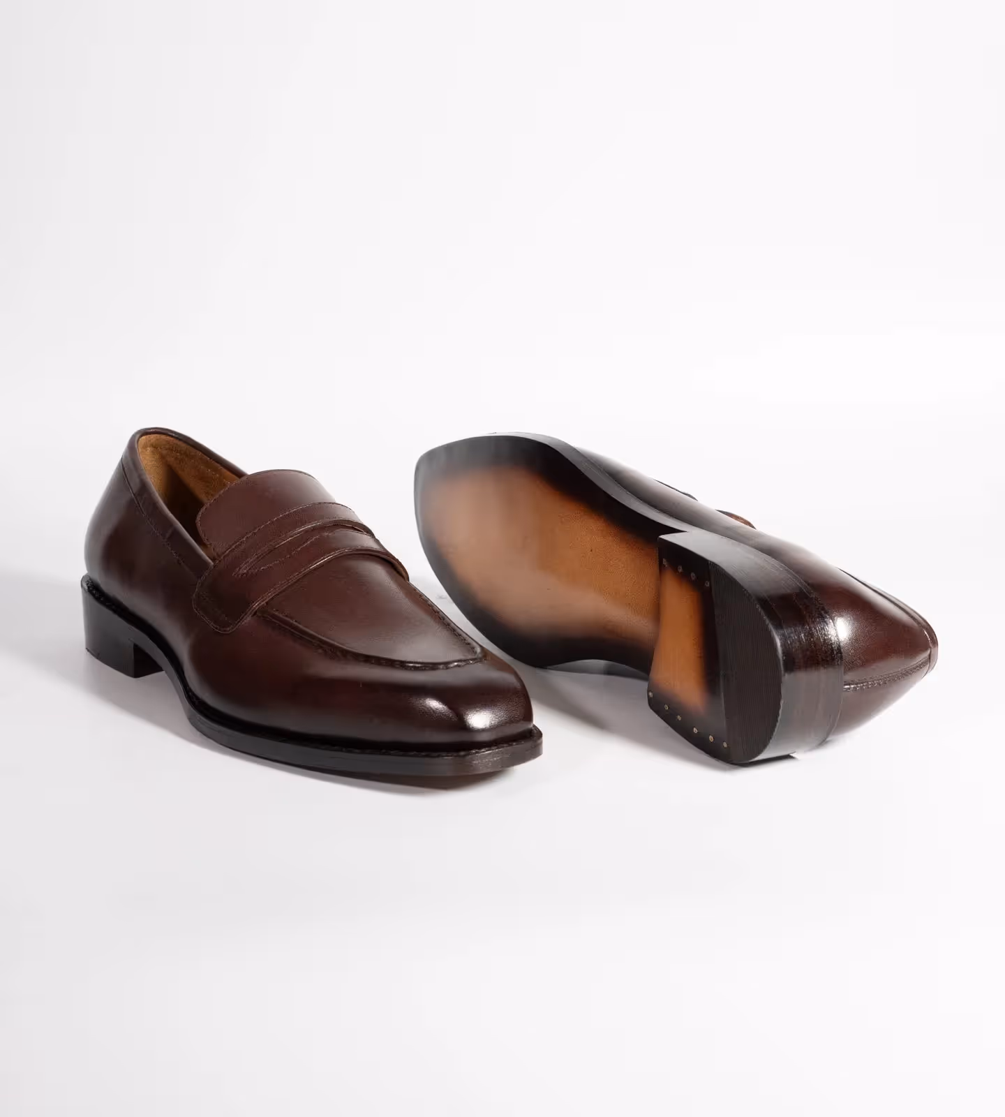 Hand Welted Chisel Toe Burgundy Penny Loafer image 2