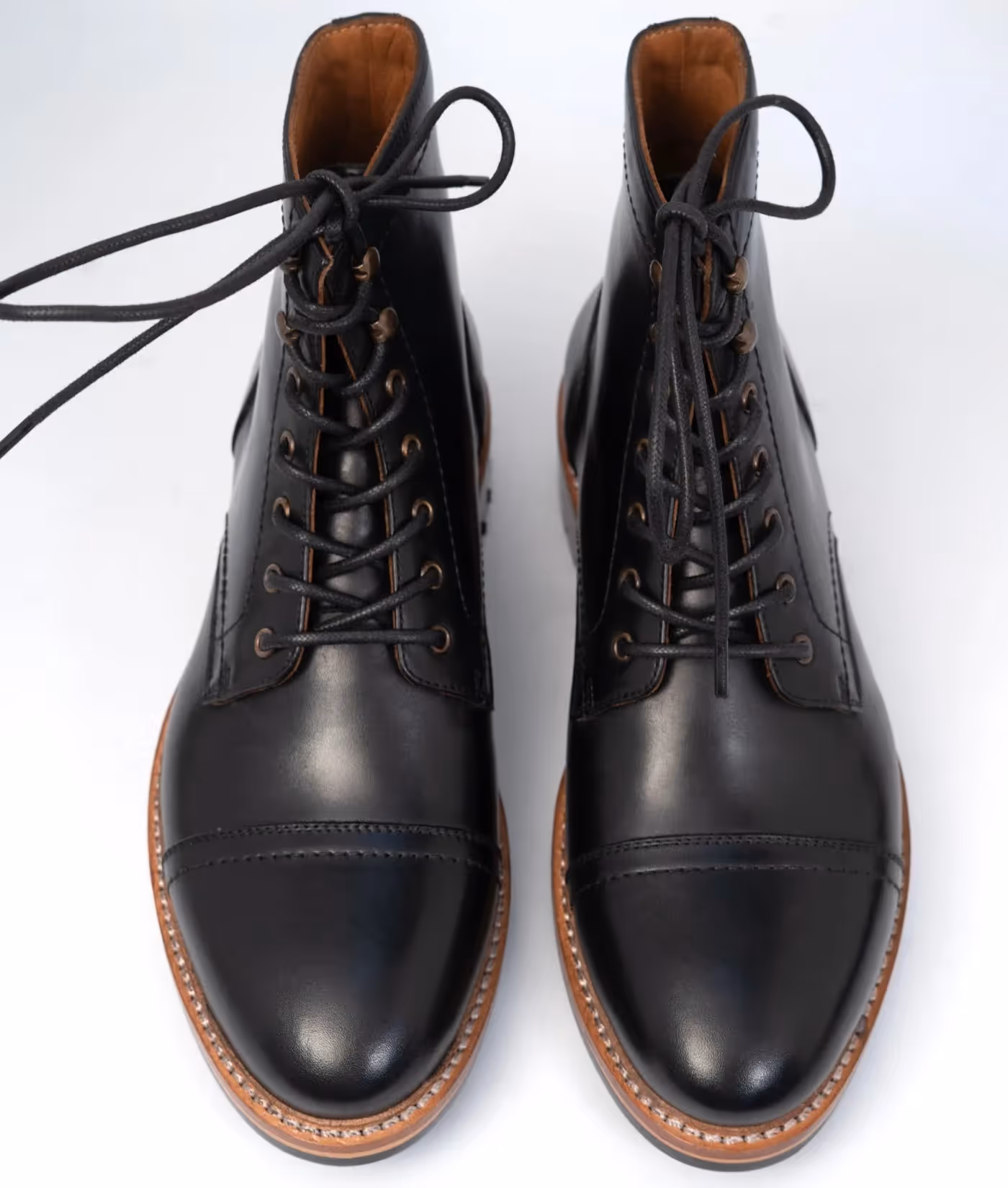 Hand Welted Classic Black Captoe Boot image 2