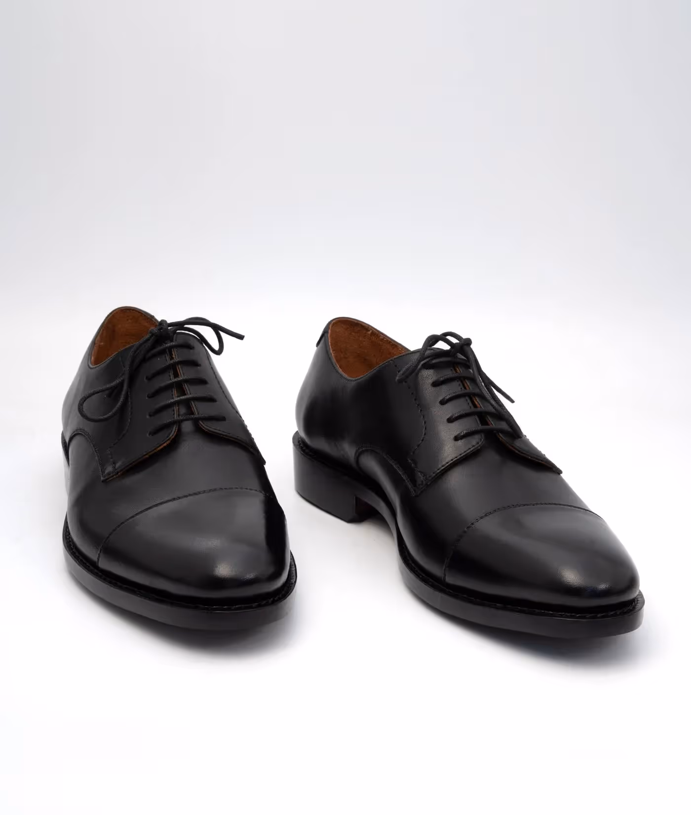Hand Welted Classic Black Captoe Derby image 1