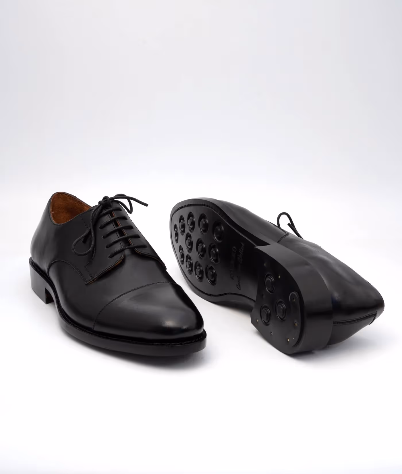 Hand Welted Classic Black Captoe Derby image 2