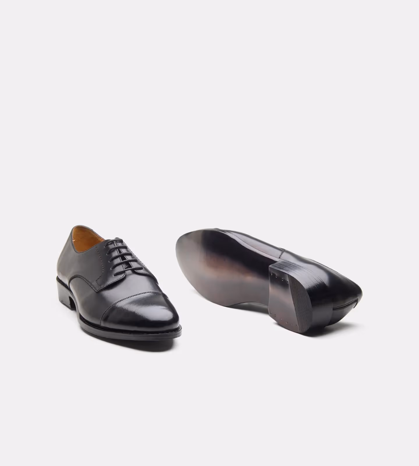 Hand Welted Classic Black Captoe Derby image 3