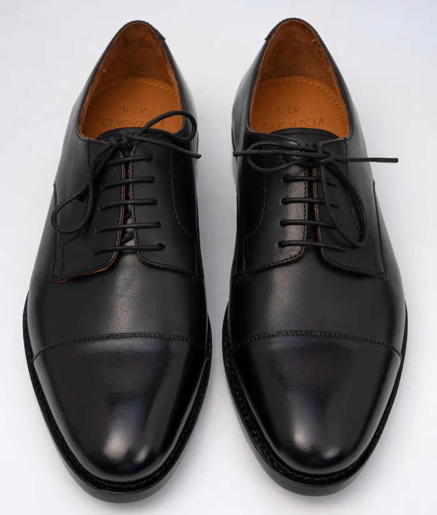 Hand Welted Classic Black Captoe Derby image 4