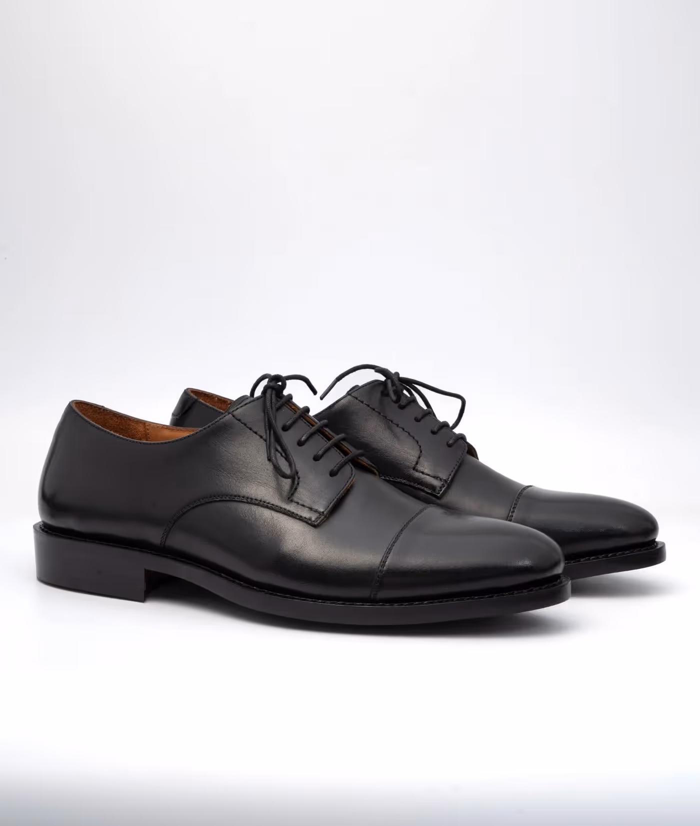 Hand Welted Classic Black Captoe Derby image 5