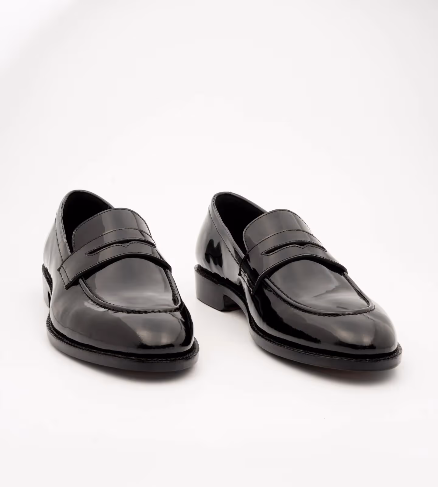 Hand Welted Classic Black Patent Penny Loafers image 1
